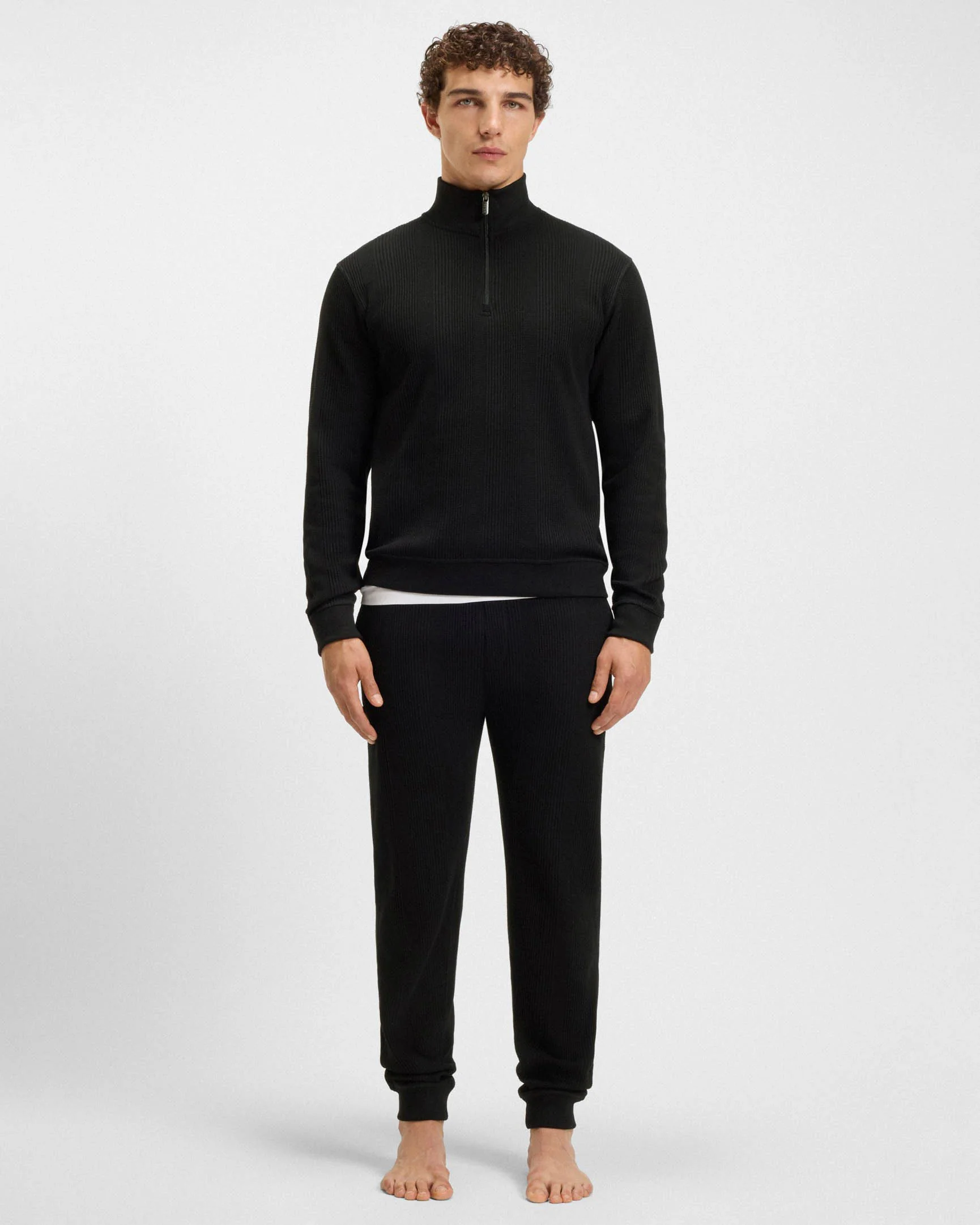 BOSS Orange Structure Mens Loungewear Pants - Black 001 - Image 2