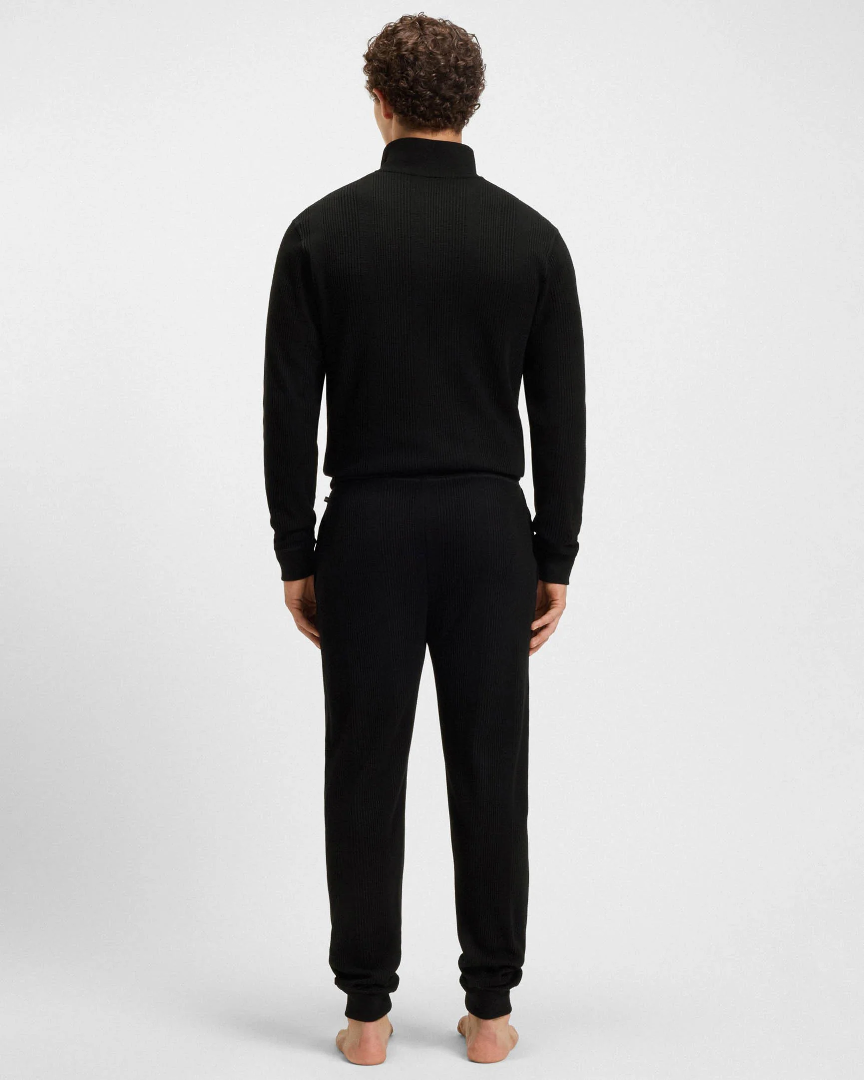 BOSS Orange Structure Mens Loungewear Pants - Black 001 - Image 3