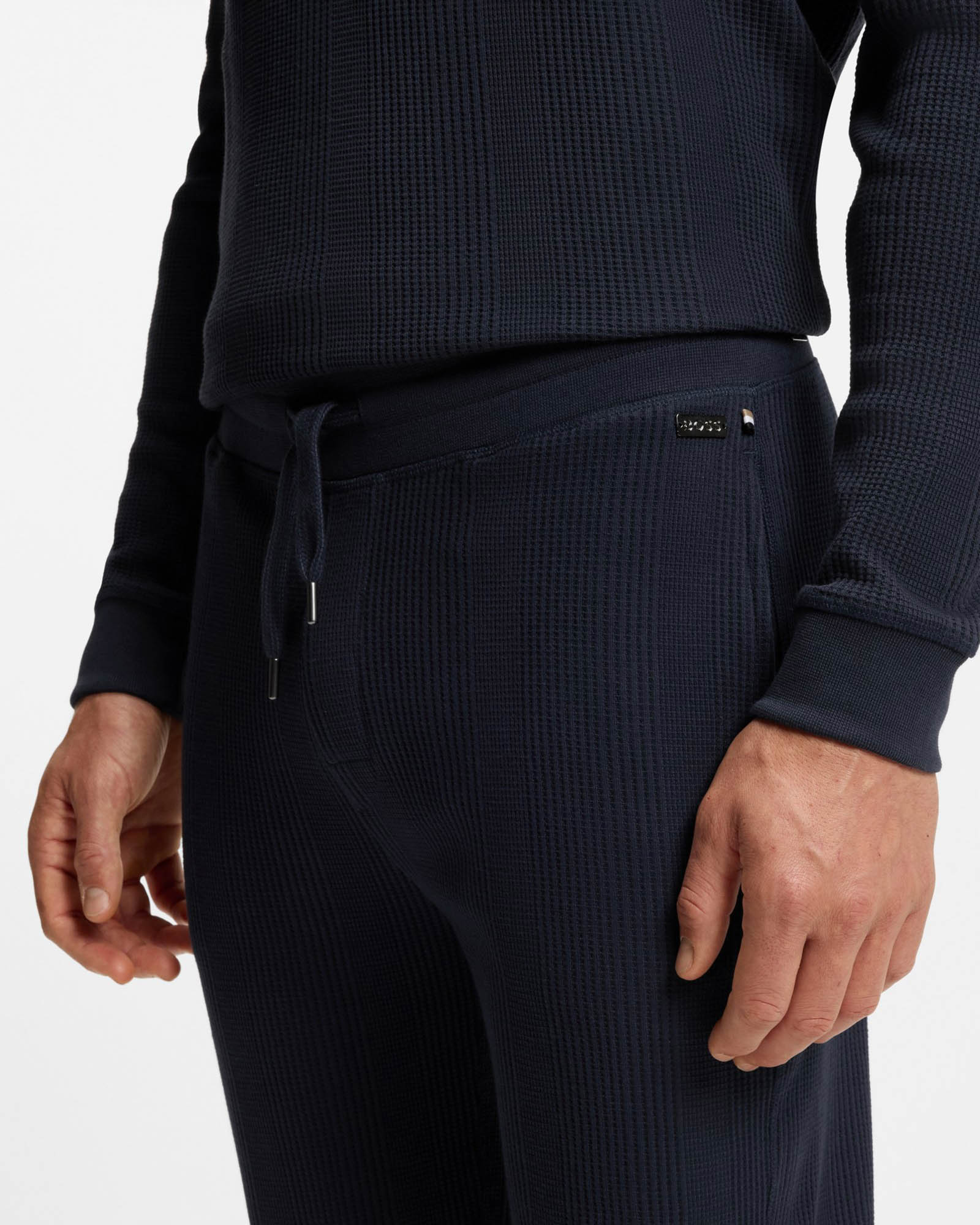 BOSS Orange Structure Mens Loungewear Pants - Dark Blue 403 - Image 2