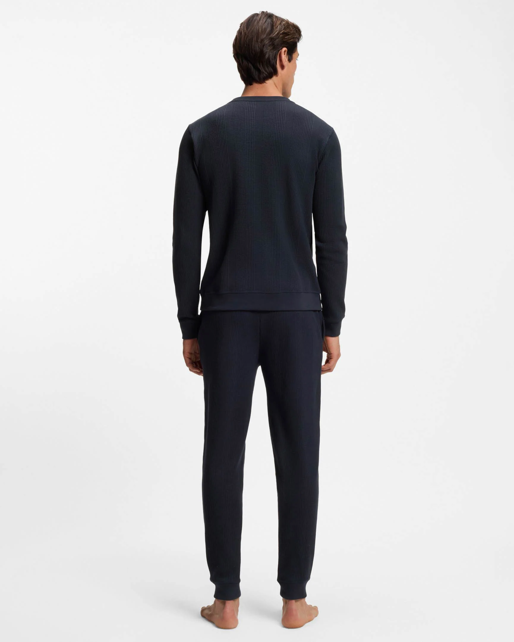 BOSS Orange Structure Mens Loungewear Pants - Dark Blue 403 - Image 3