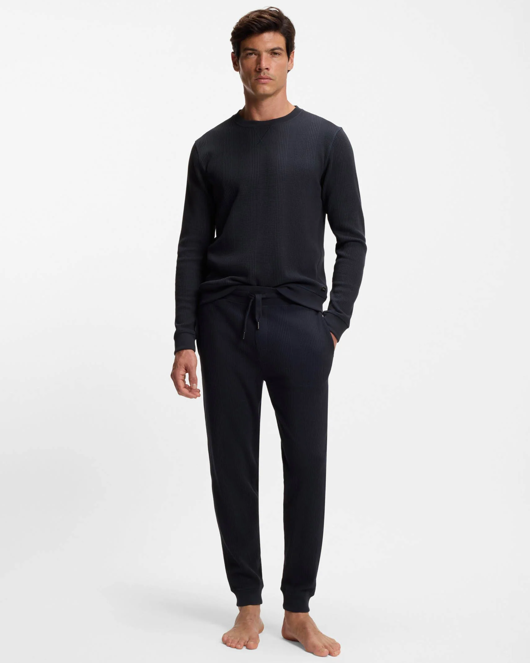 BOSS Orange Structure Mens Loungewear Pants - Dark Blue 403 - Image 4