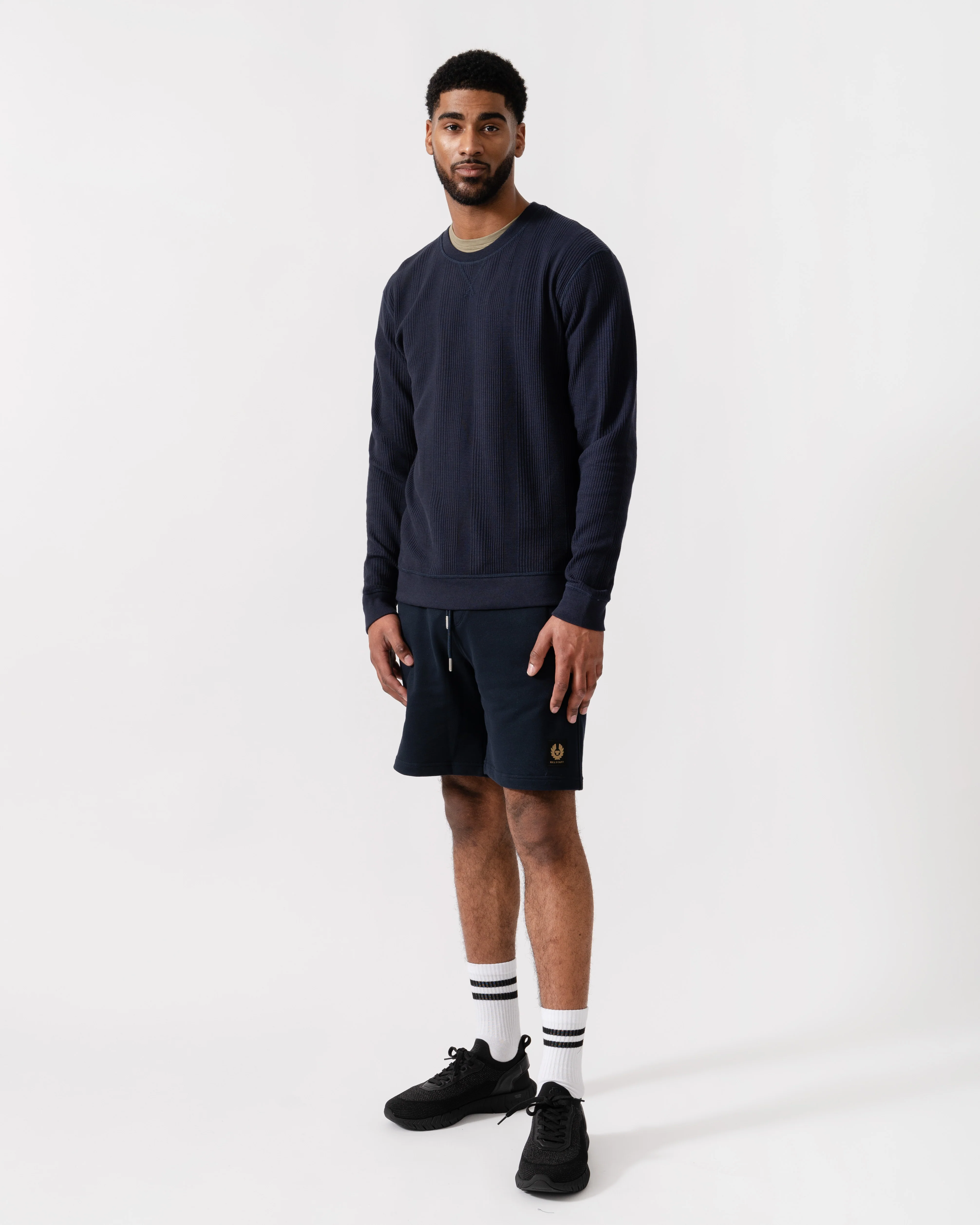 BOSS Orange Mens Structure Loungewear Sweatshirt - Dark Blue 403 - Image 3