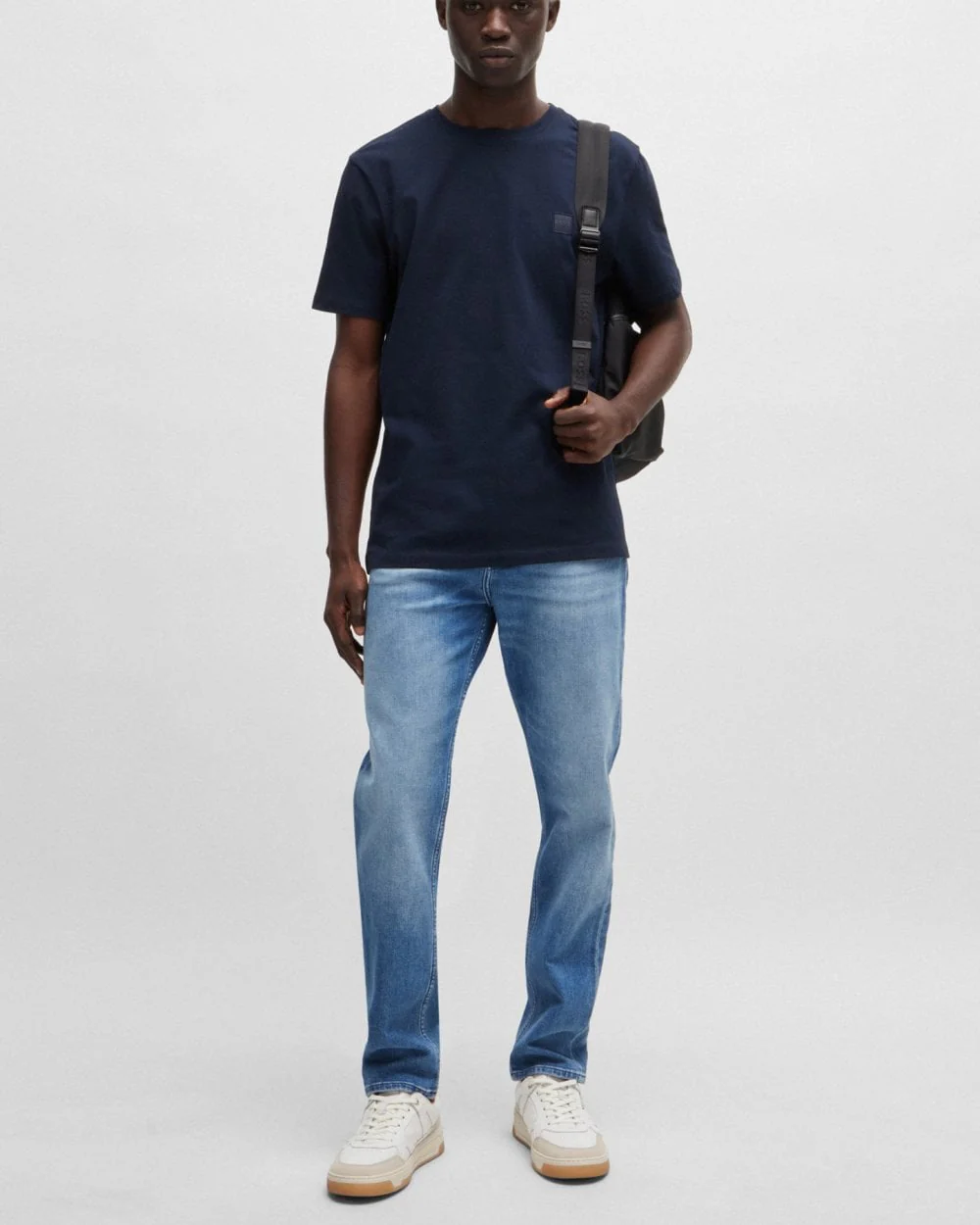BOSS Orange Taber BC-C Mens Tapered Fit Jeans in Bright Blue Comfort-Stretch Denim - Image 2