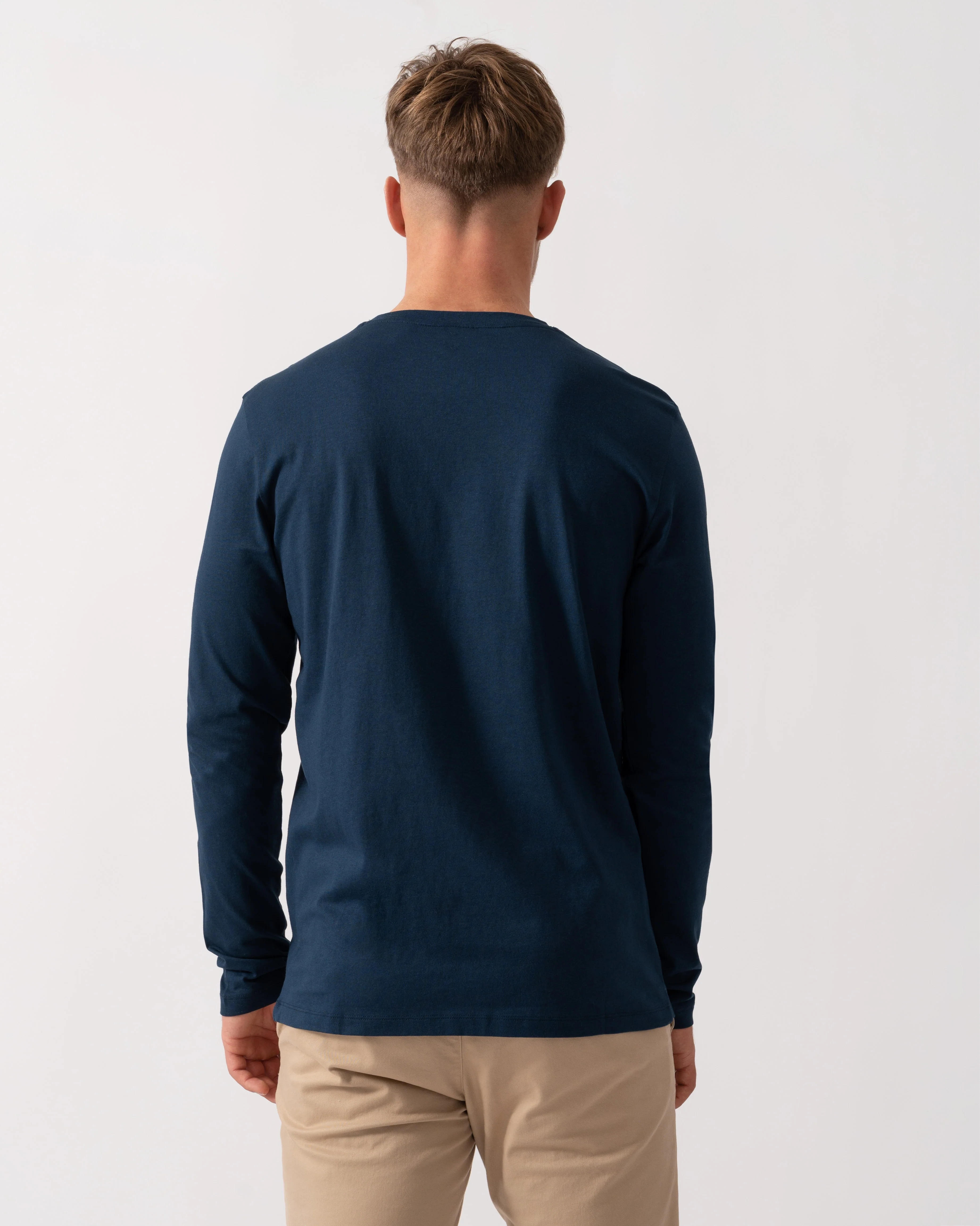 BOSS Orange Tacks Mens Long Sleeve T-Shirt - Open Blue 464 - Image 4