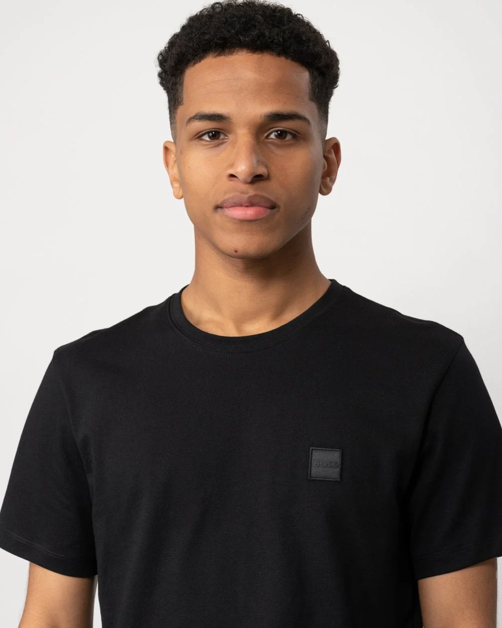 BOSS Orange Tales Mens Cotton-Jersey T-shirt With Logo Patch NOS - Black 001 - Image 2