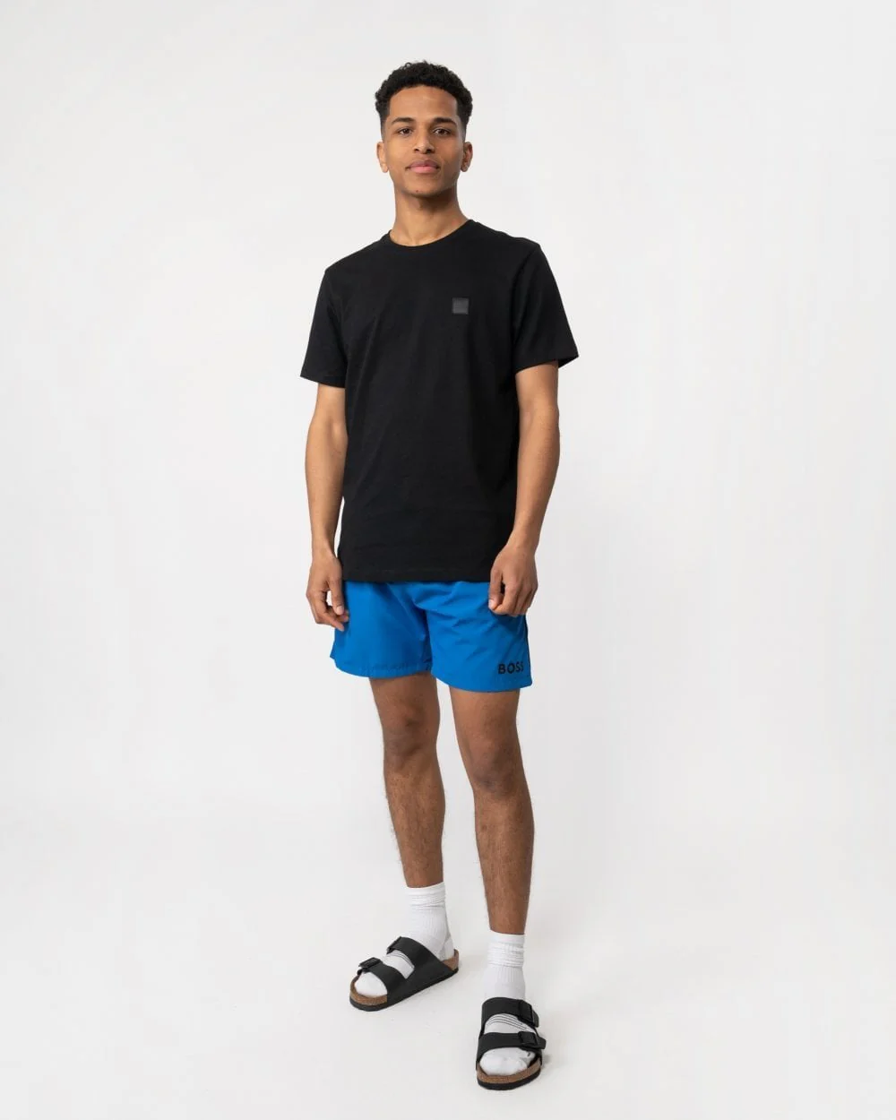 BOSS Orange Tales Mens Cotton-Jersey T-shirt With Logo Patch NOS - Black 001 - Image 3