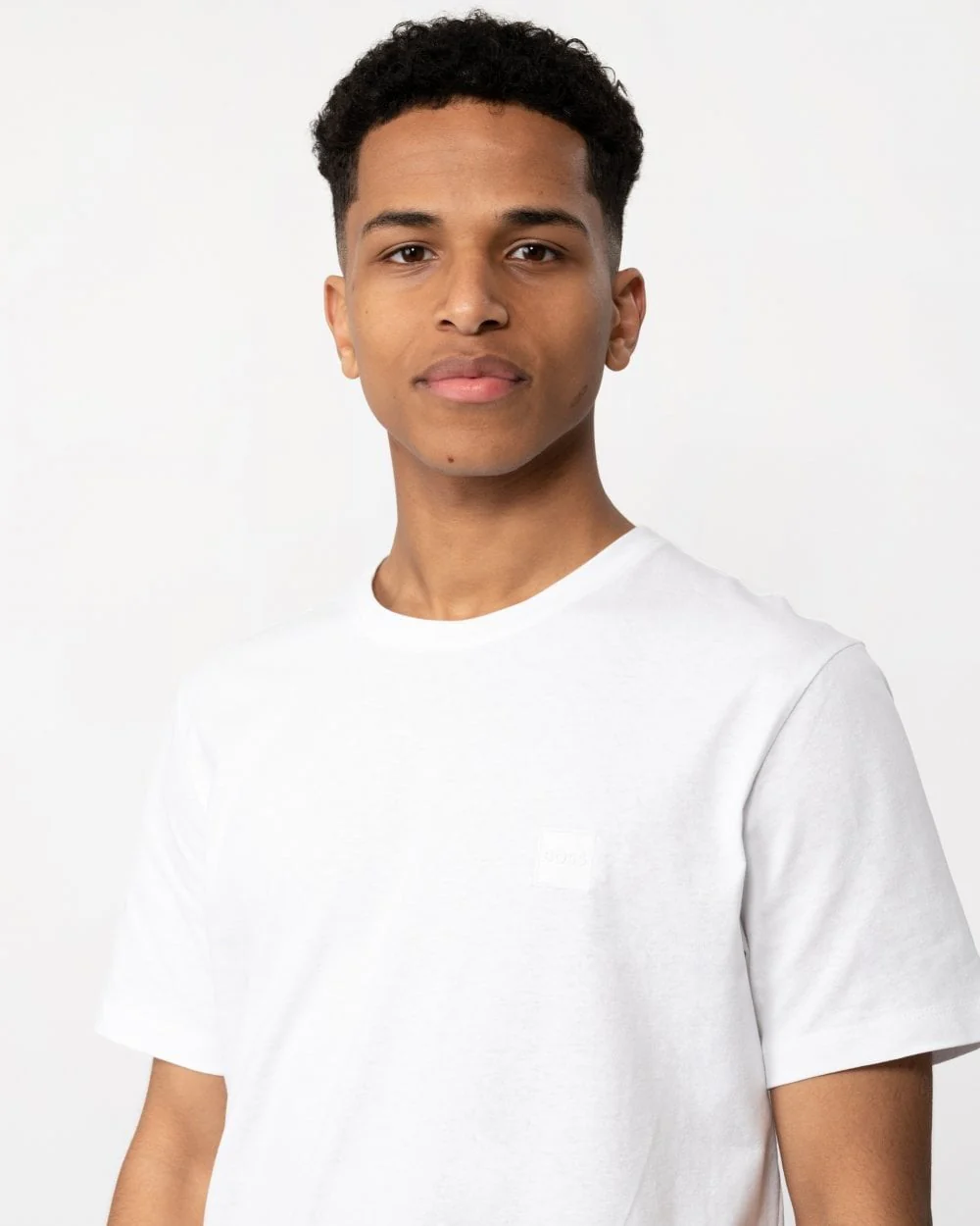 BOSS Orange Tales Mens Cotton-Jersey T-shirt With Logo Patch NOS - White 100 - Image 2