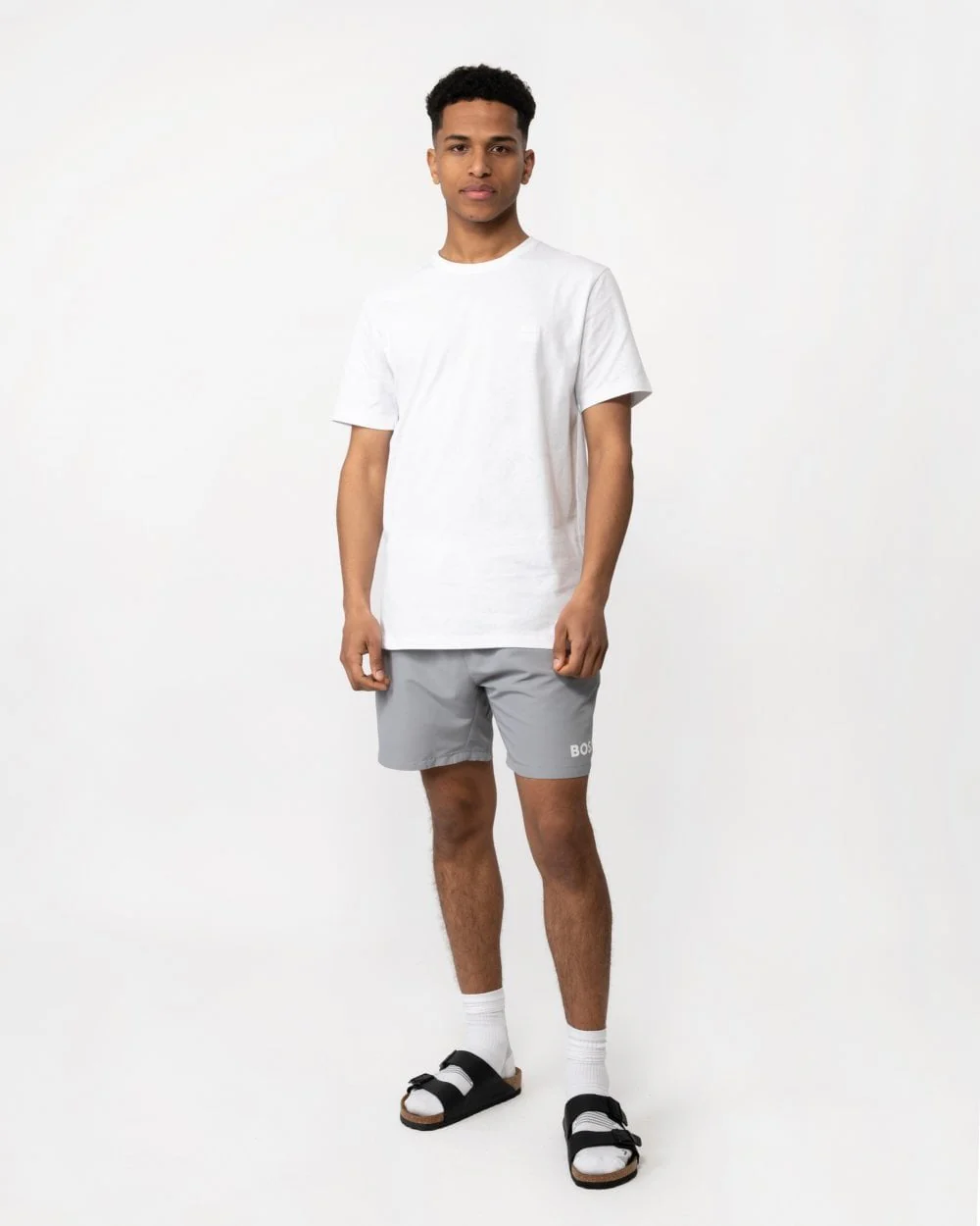 BOSS Orange Tales Mens Cotton-Jersey T-shirt With Logo Patch NOS - White 100 - Image 3