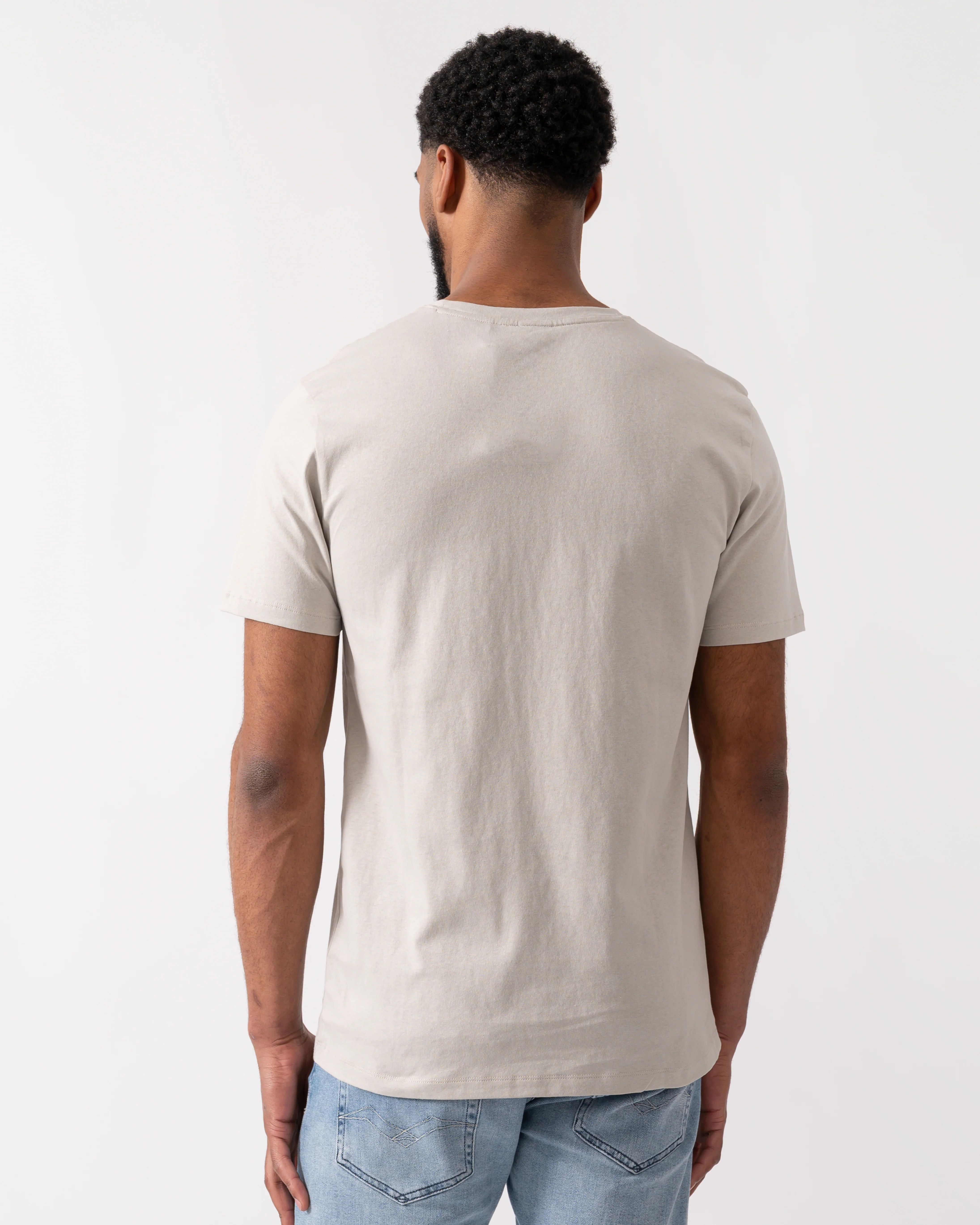 BOSS Orange Tales Mens Cotton-Jersey T-shirt With Logo Patch - Open Grey 070 - Image 4