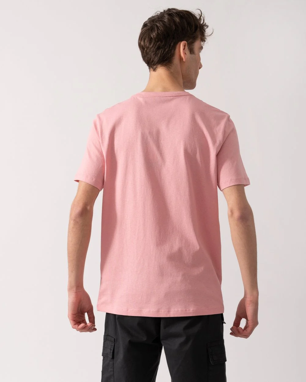 BOSS Orange Tales Mens Cotton-Jersey T-shirt With Logo Patch - Open Pink 694 - Image 4