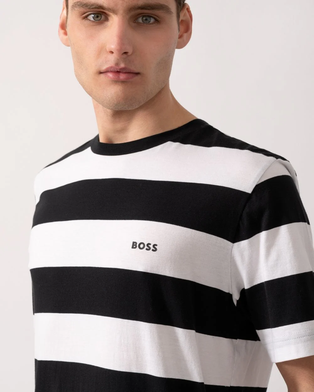 BOSS Orange Tales Stripe Mens T-Shirt - Black 001 - Image 2