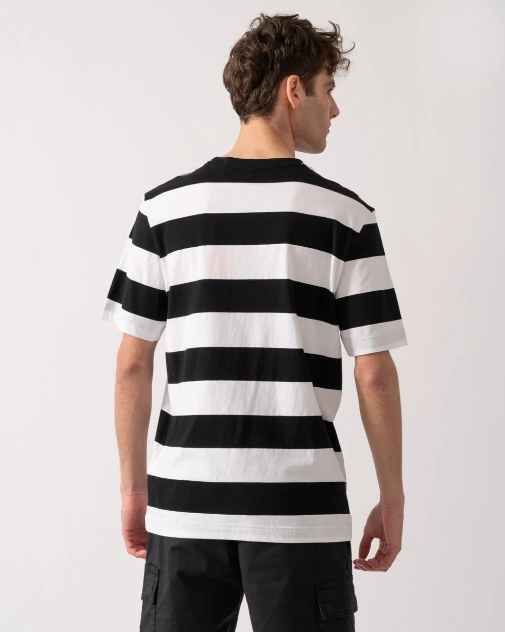 BOSS Orange Tales Stripe Mens T-Shirt - Black 001 - Image 4
