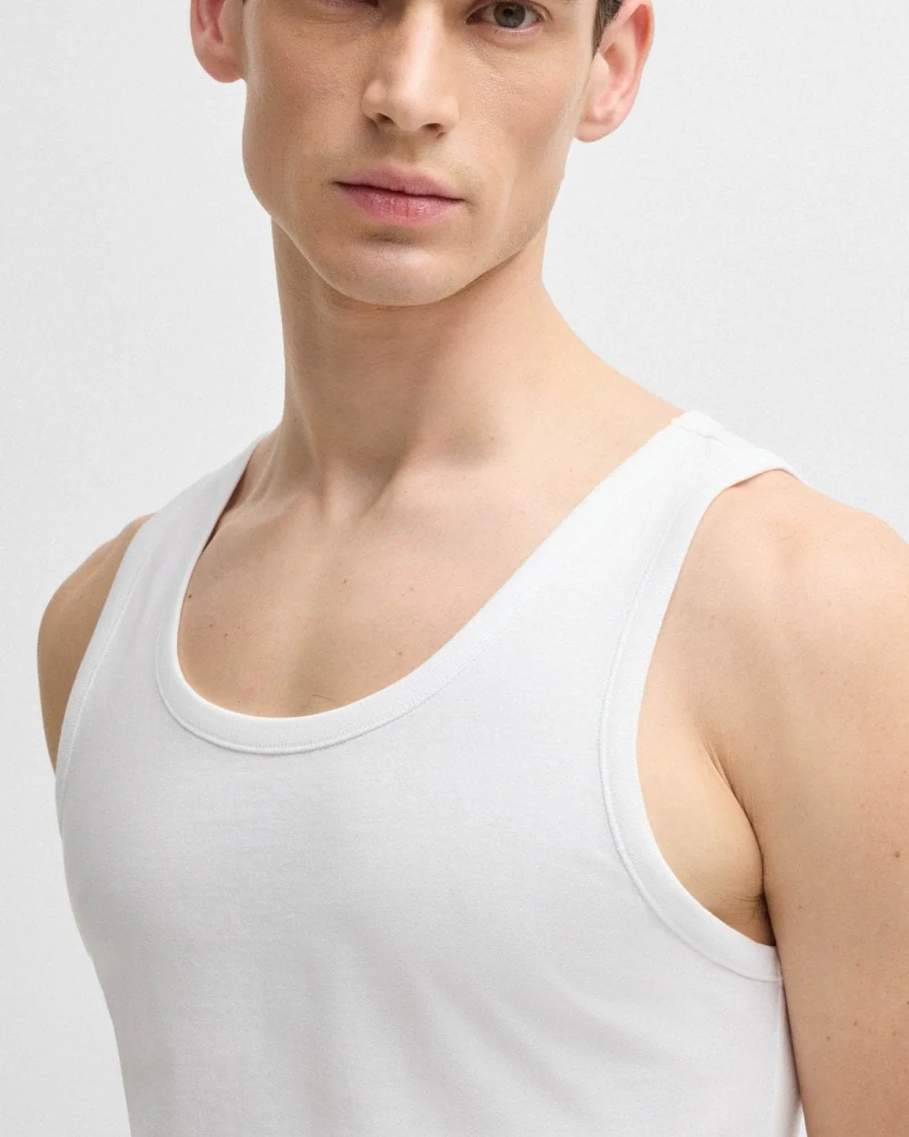 BOSS Orange TankTop Classic Mens 3 Pack Cotton Underwear Vests with Embroidered Logos NOS - Image 2