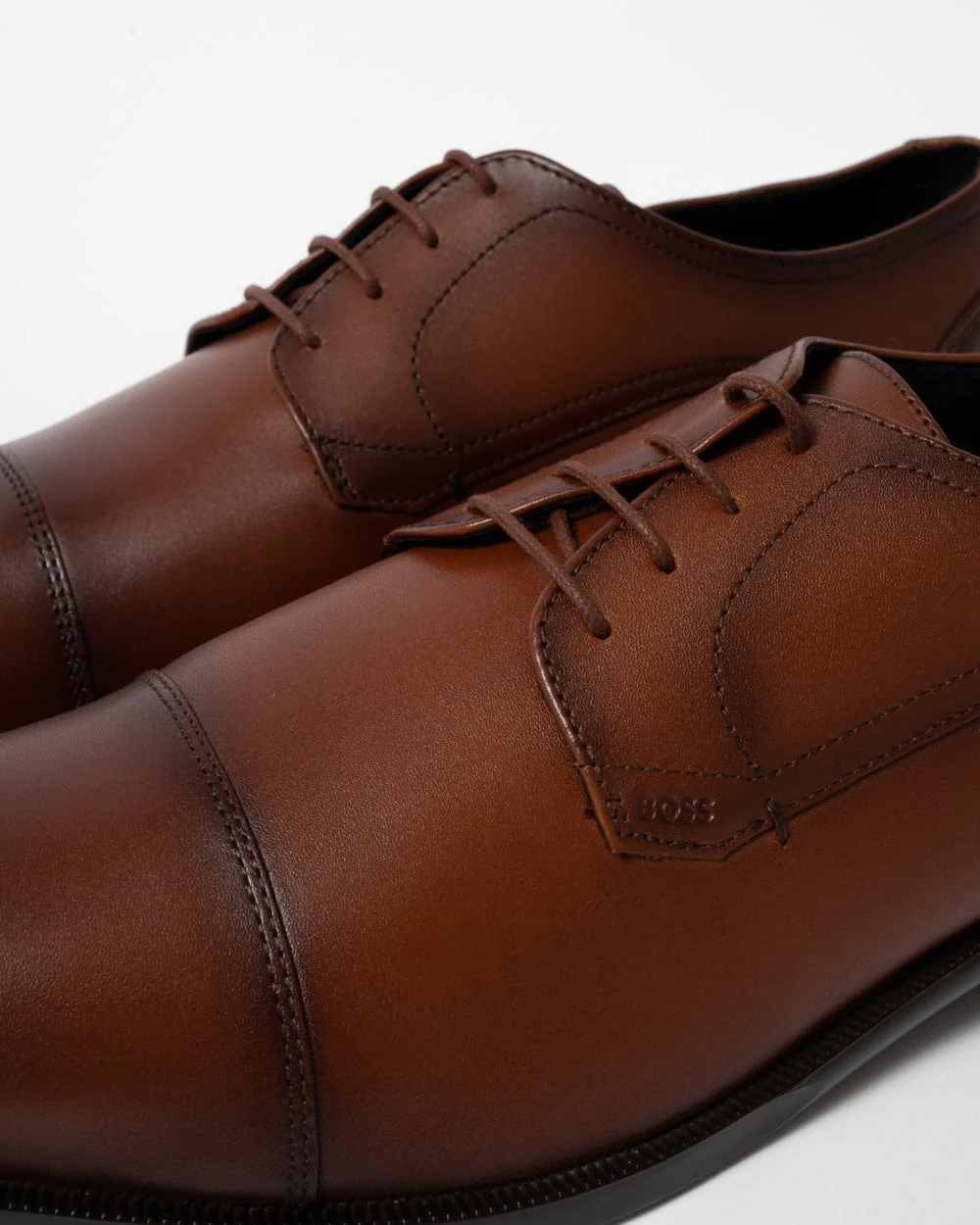 BOSS Orange Tayil Mens Derby Shoes - Medium Brown 210 - Image 4