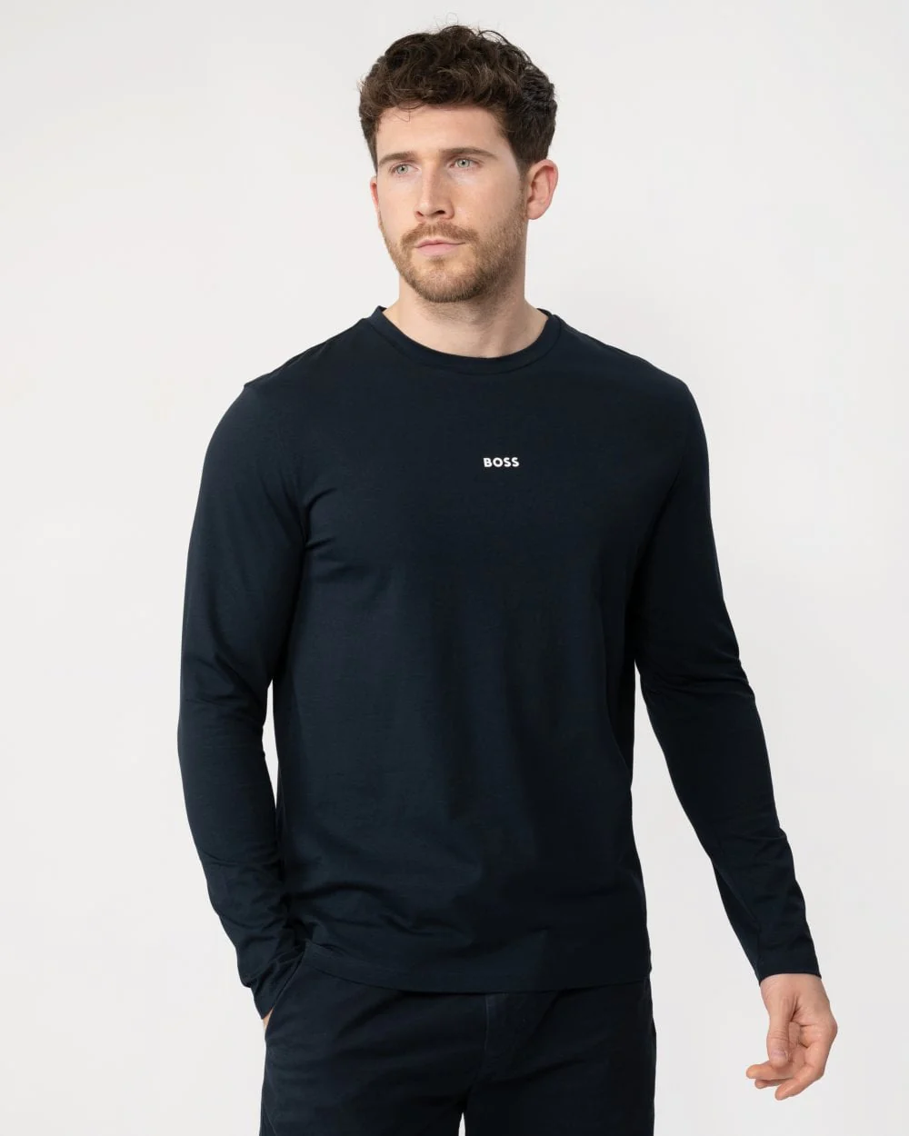 BOSS Orange Tchark Mens Long Sleeve Stretch Cotton T-Shirt - Image 2