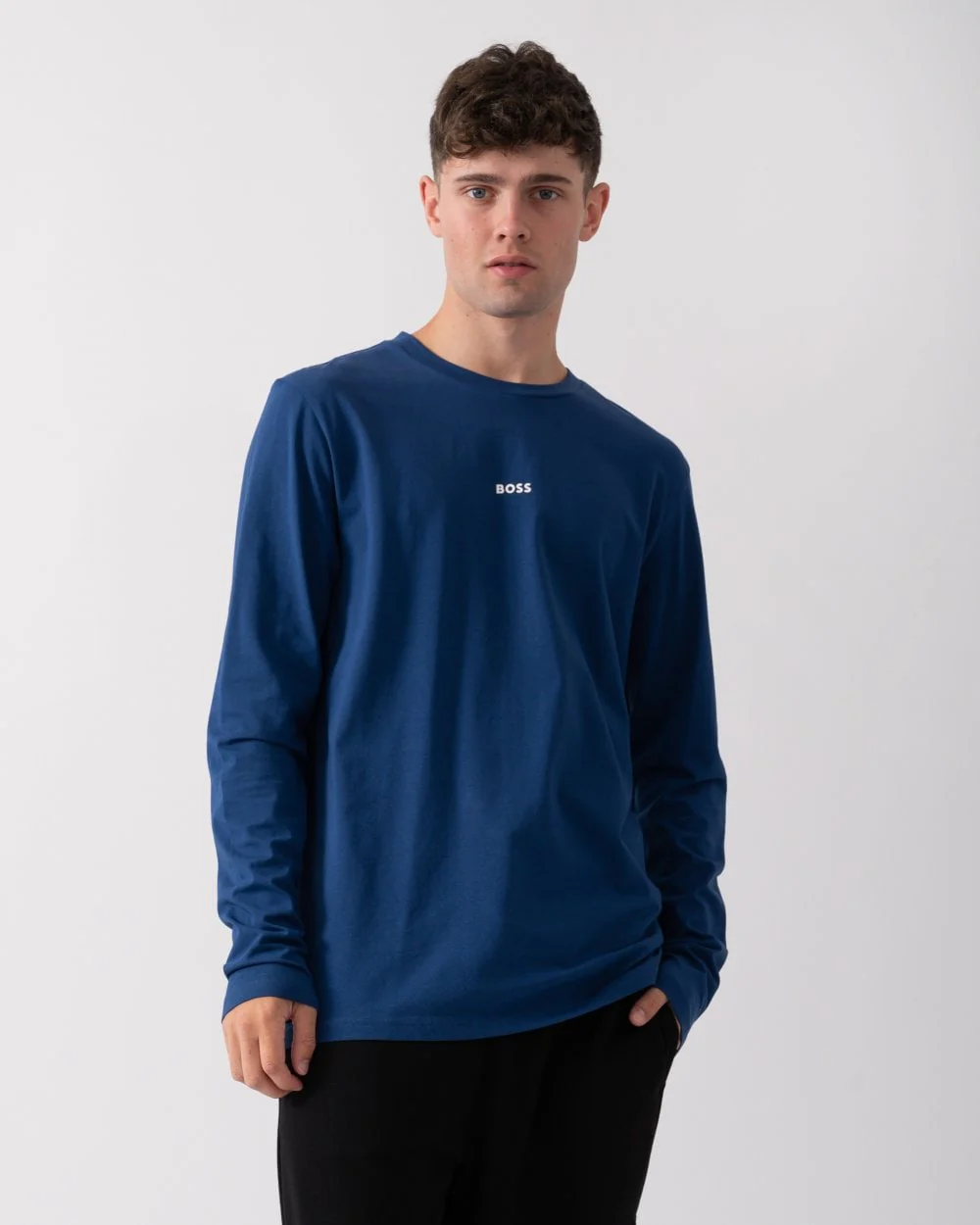 BOSS Orange Tchark Mens Long Sleeve Stretch Cotton T-Shirt - Image 5
