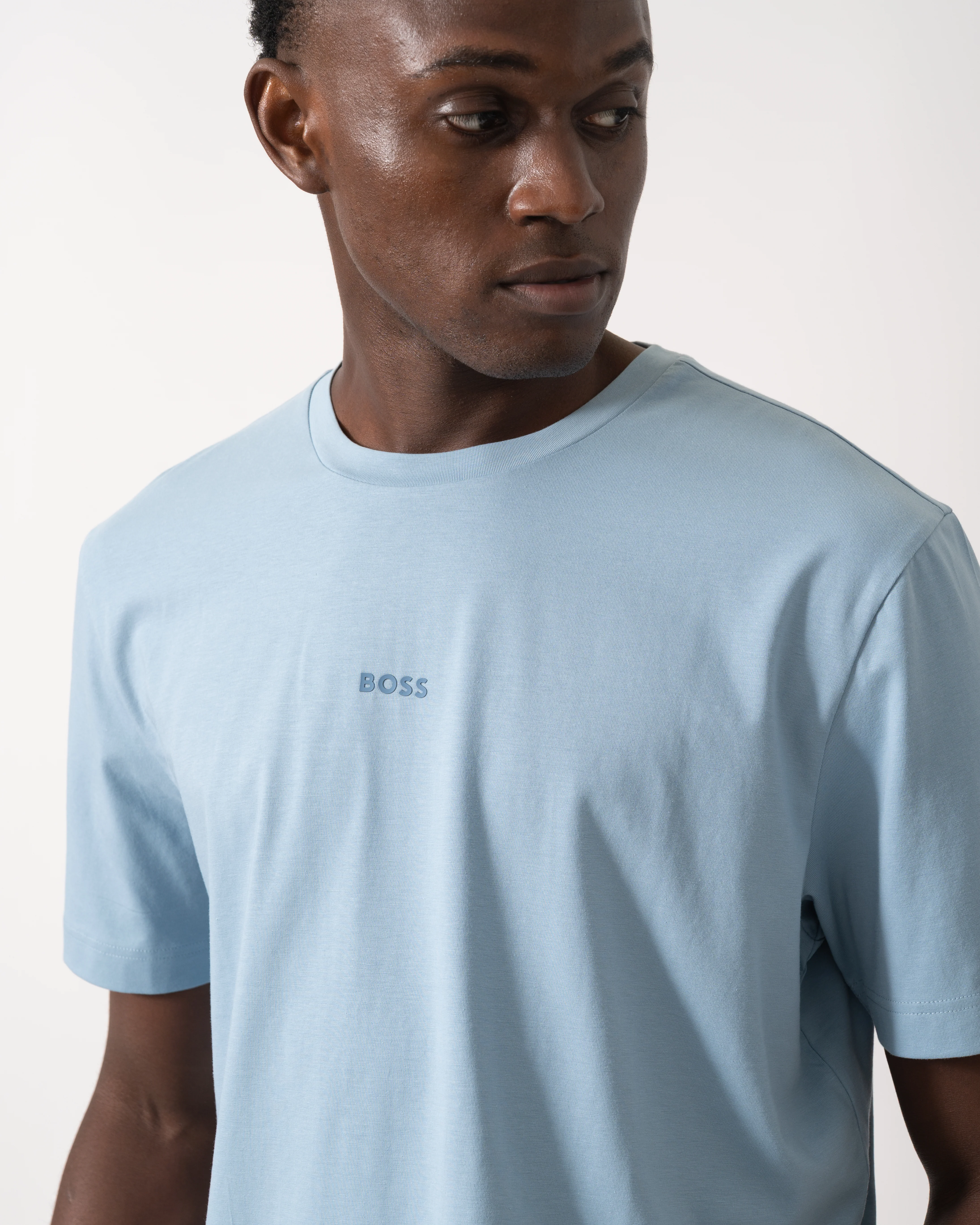 BOSS Orange TChup Mens Crew Neck Small Logo T-Shirt - Light/Pastel Blue 451 - Image 2