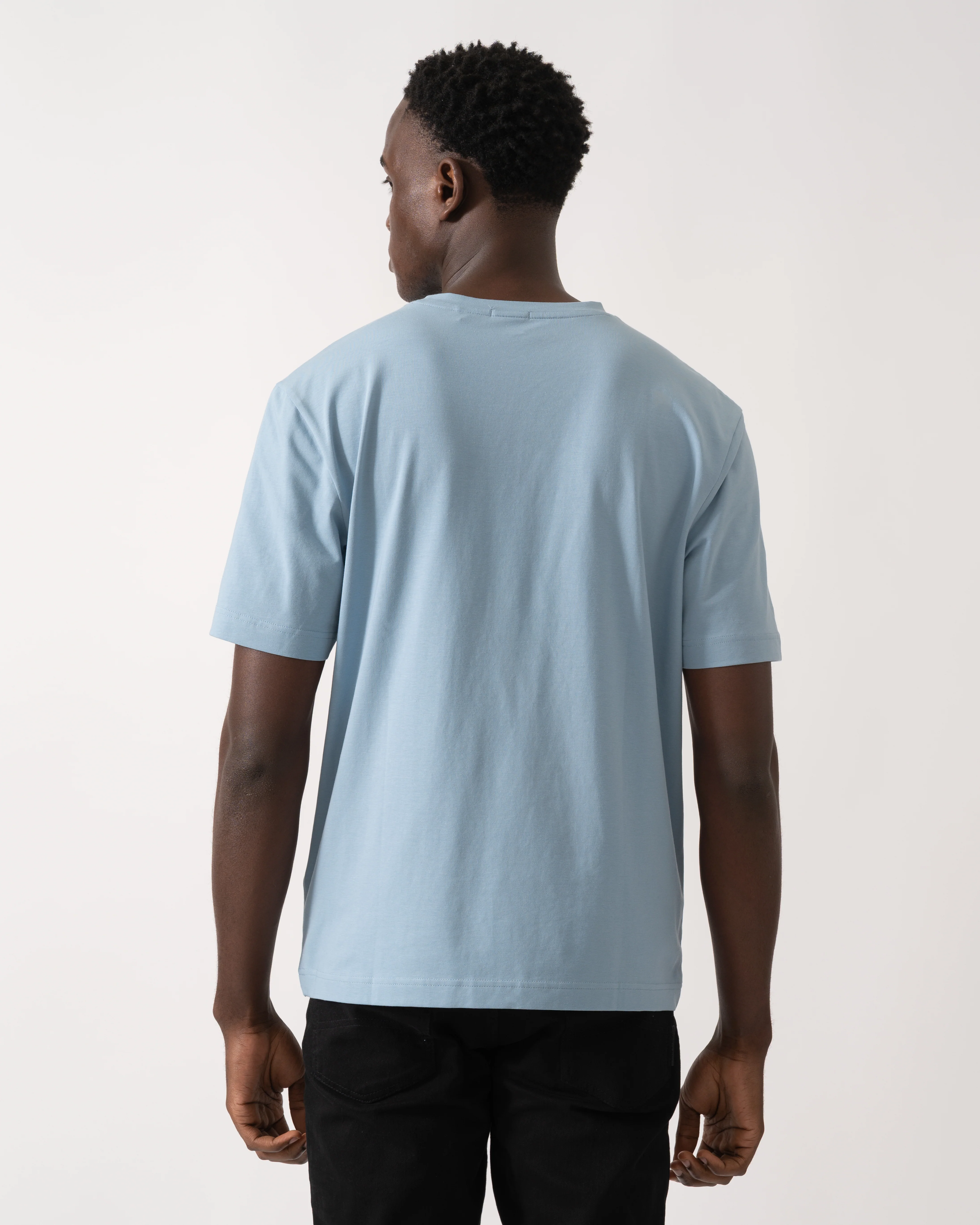 BOSS Orange TChup Mens Crew Neck Small Logo T-Shirt - Light/Pastel Blue 451 - Image 4