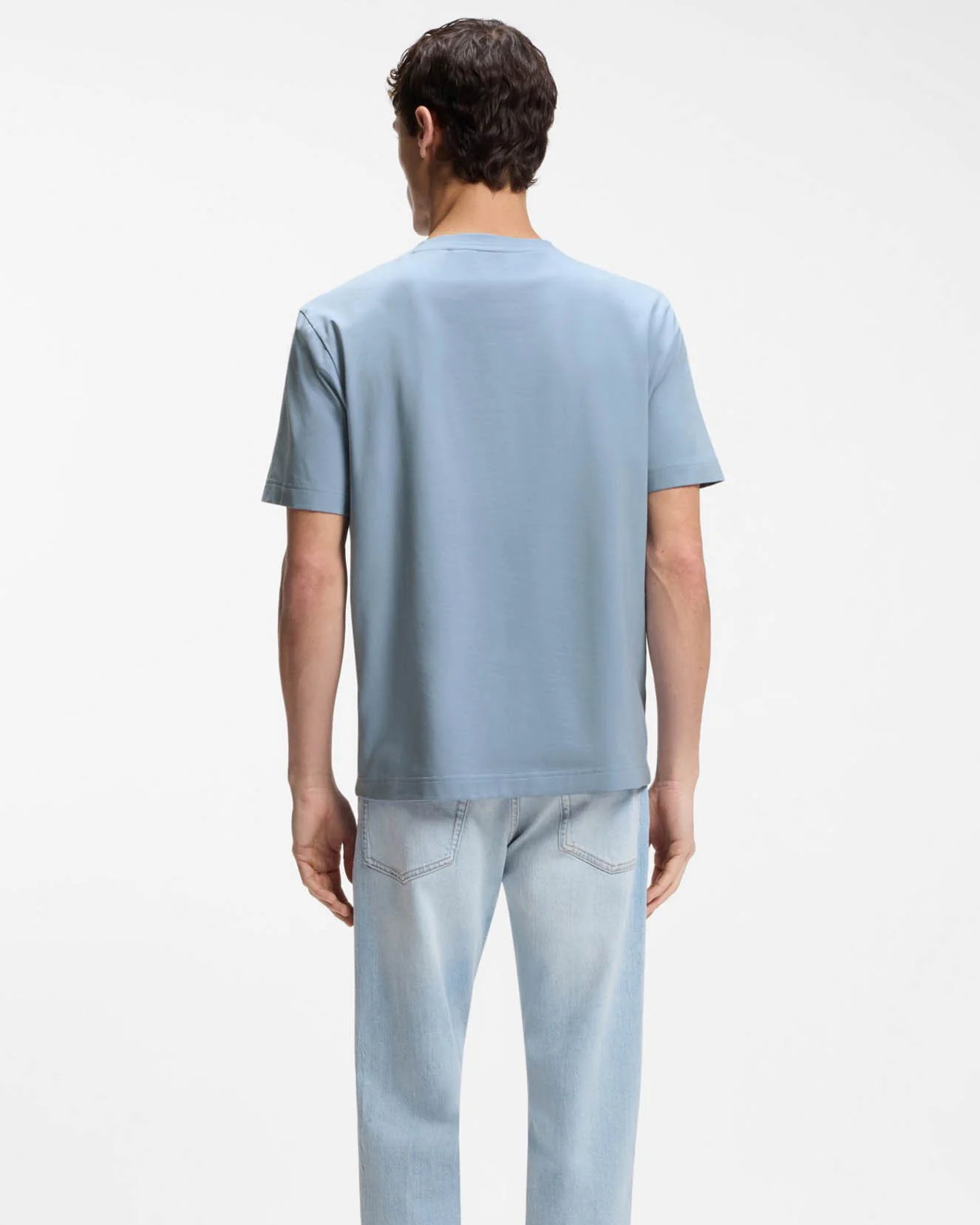 BOSS Orange TChup Mens Crew Neck Small Logo T-Shirt - Light/Pastel Blue 458 - Image 2