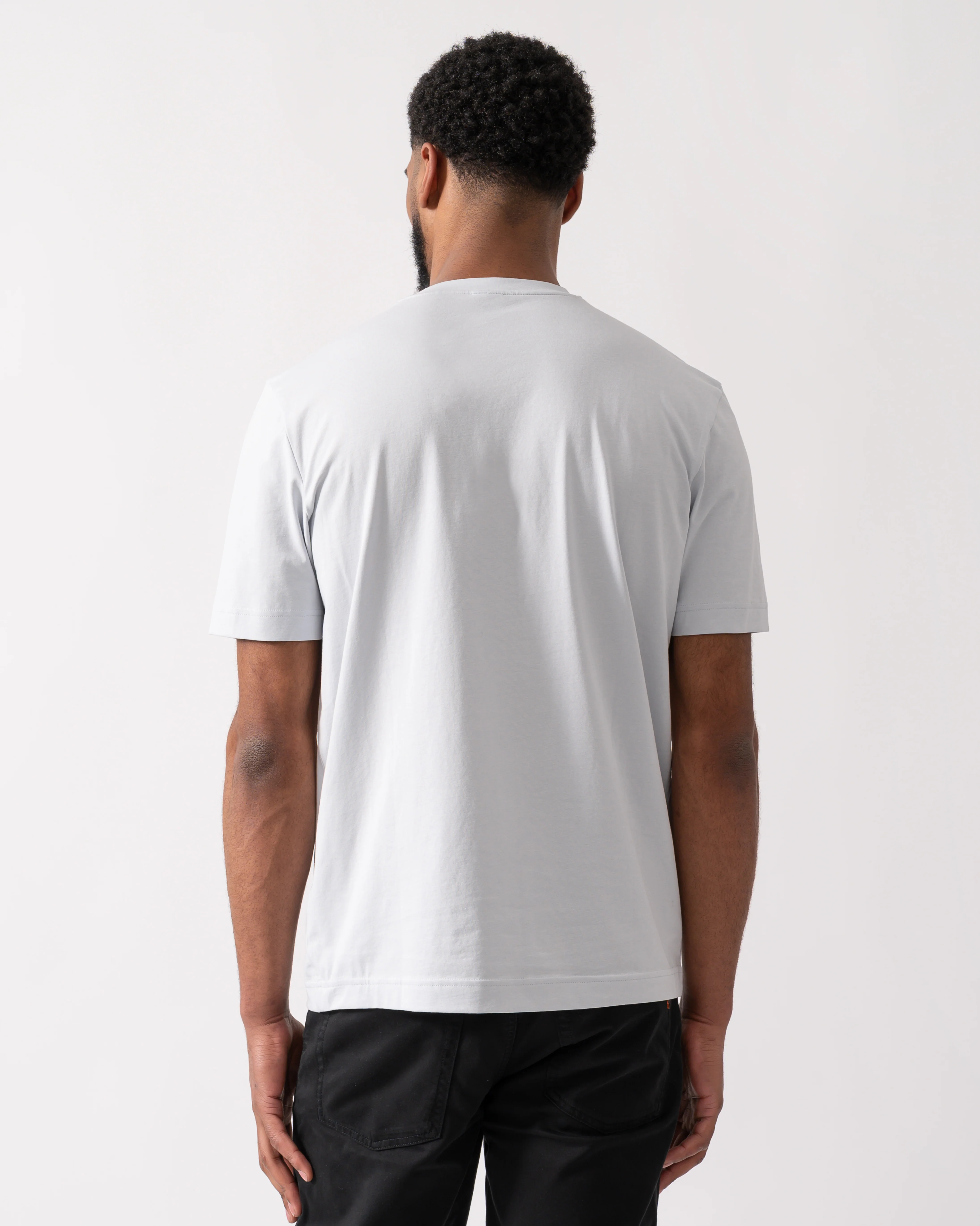 BOSS Orange TChup Mens Crew Neck Small Logo T-Shirt - Light/Pastel Grey 054 - Image 4