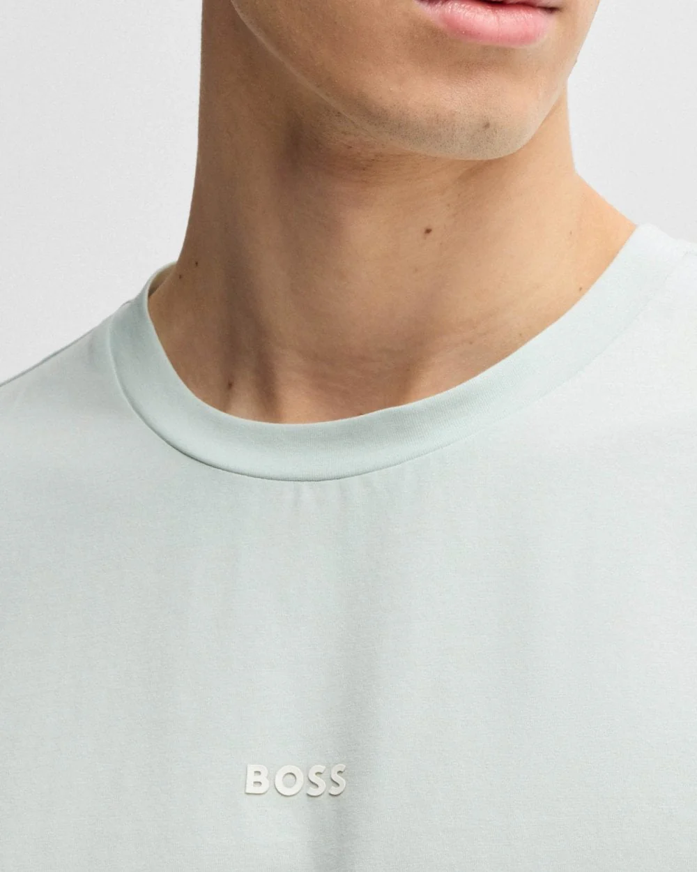 BOSS Orange TChup Mens Crew Neck Small Logo T-Shirt - Open Blue 474 - Image 2