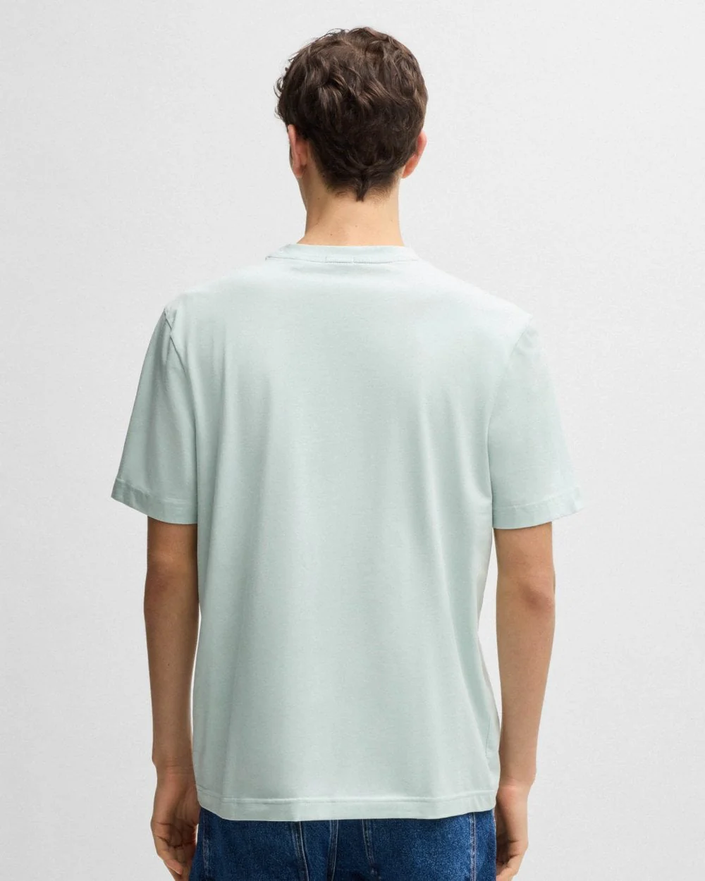 BOSS Orange TChup Mens Crew Neck Small Logo T-Shirt - Open Blue 474 - Image 4