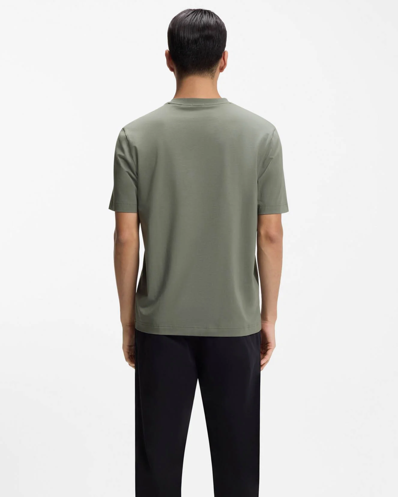 BOSS Orange TChup Mens Crew Neck Small Logo T-Shirt - Open Grey 077 - Image 4