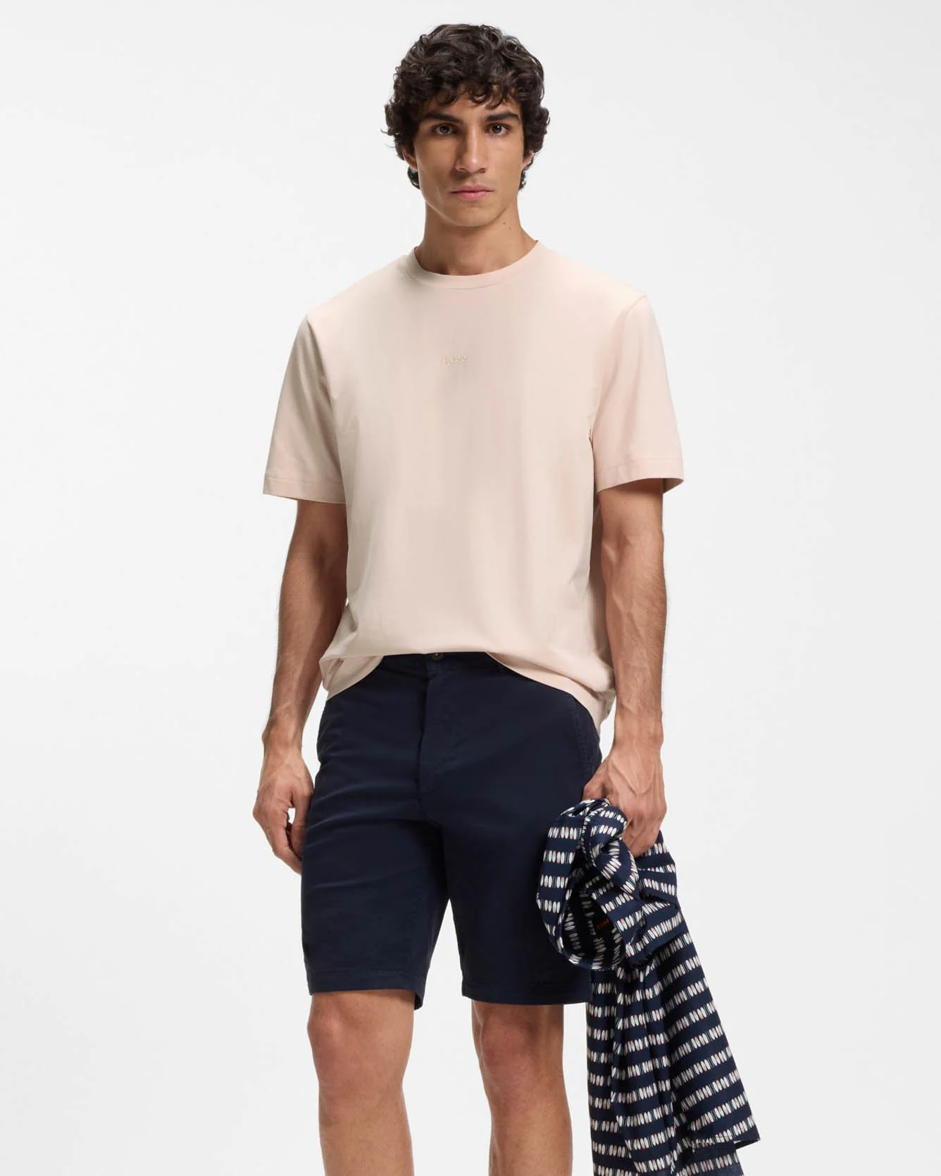BOSS Orange TChup Mens Crew Neck Small Logo T-Shirt - Open Pink 690 - Image 3
