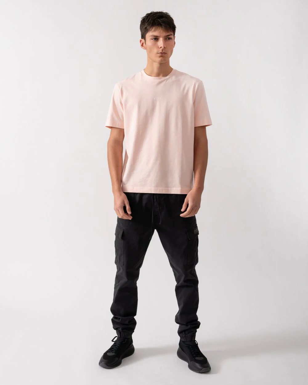 BOSS Orange TChup Mens Crew Neck Small Logo T-Shirt - Open Pink 694 - Image 3