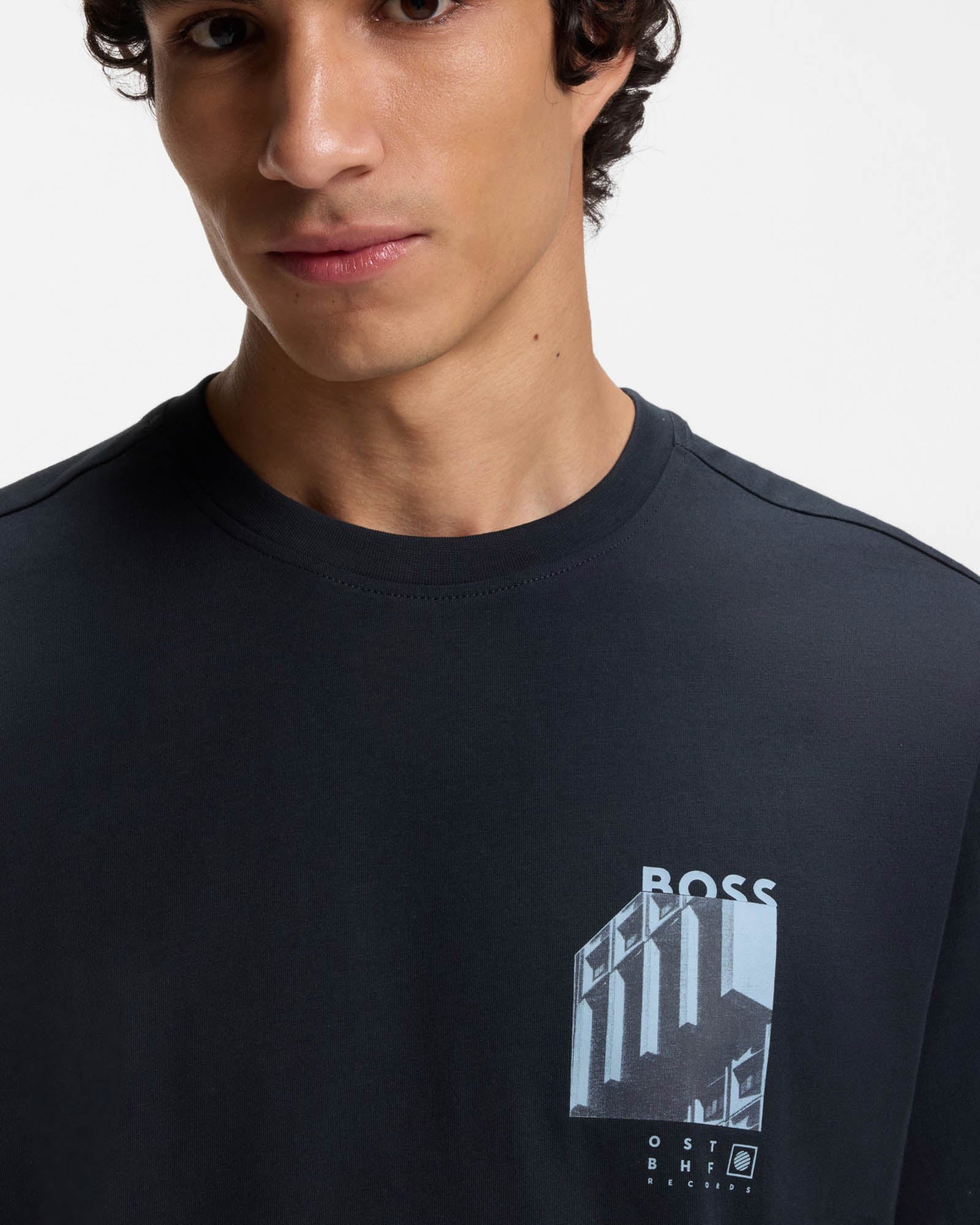 BOSS Orange Te Board Mens T-Shirt - Dark Blue 404 - Image 2