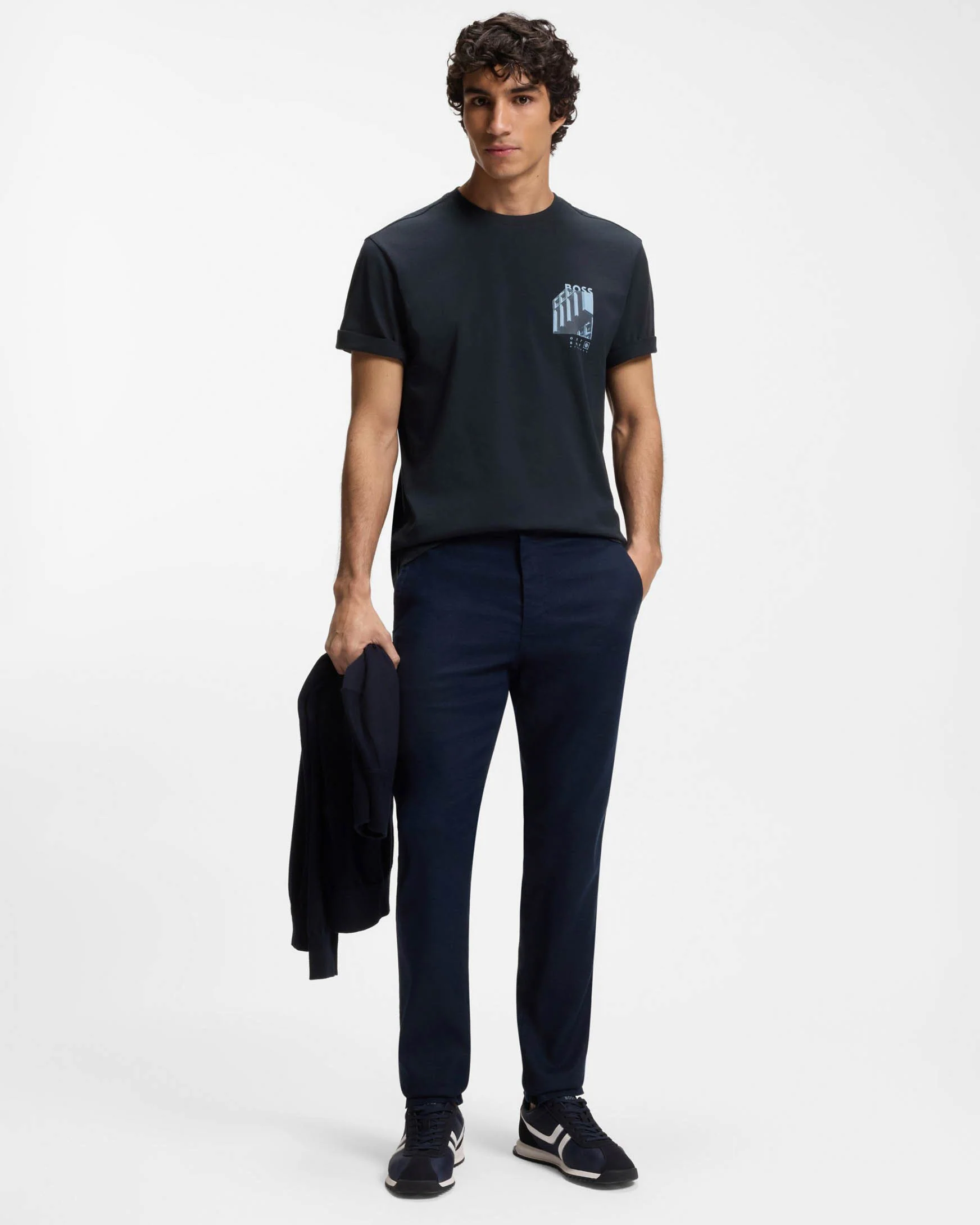 BOSS Orange Te Board Mens T-Shirt - Dark Blue 404 - Image 3