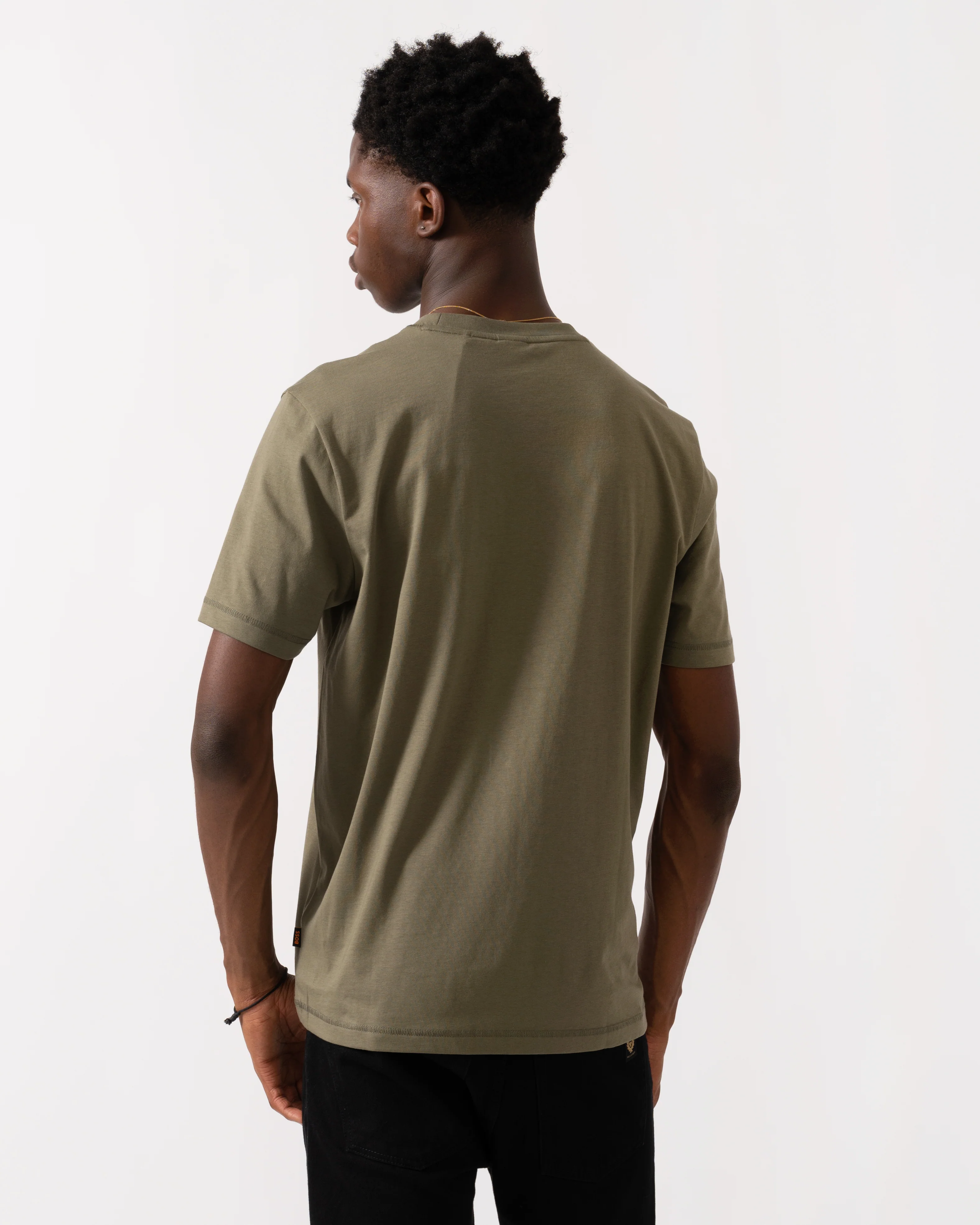 BOSS Orange Te Container Mens Graphic Print T-Shirt - Open Green 342 - Image 4