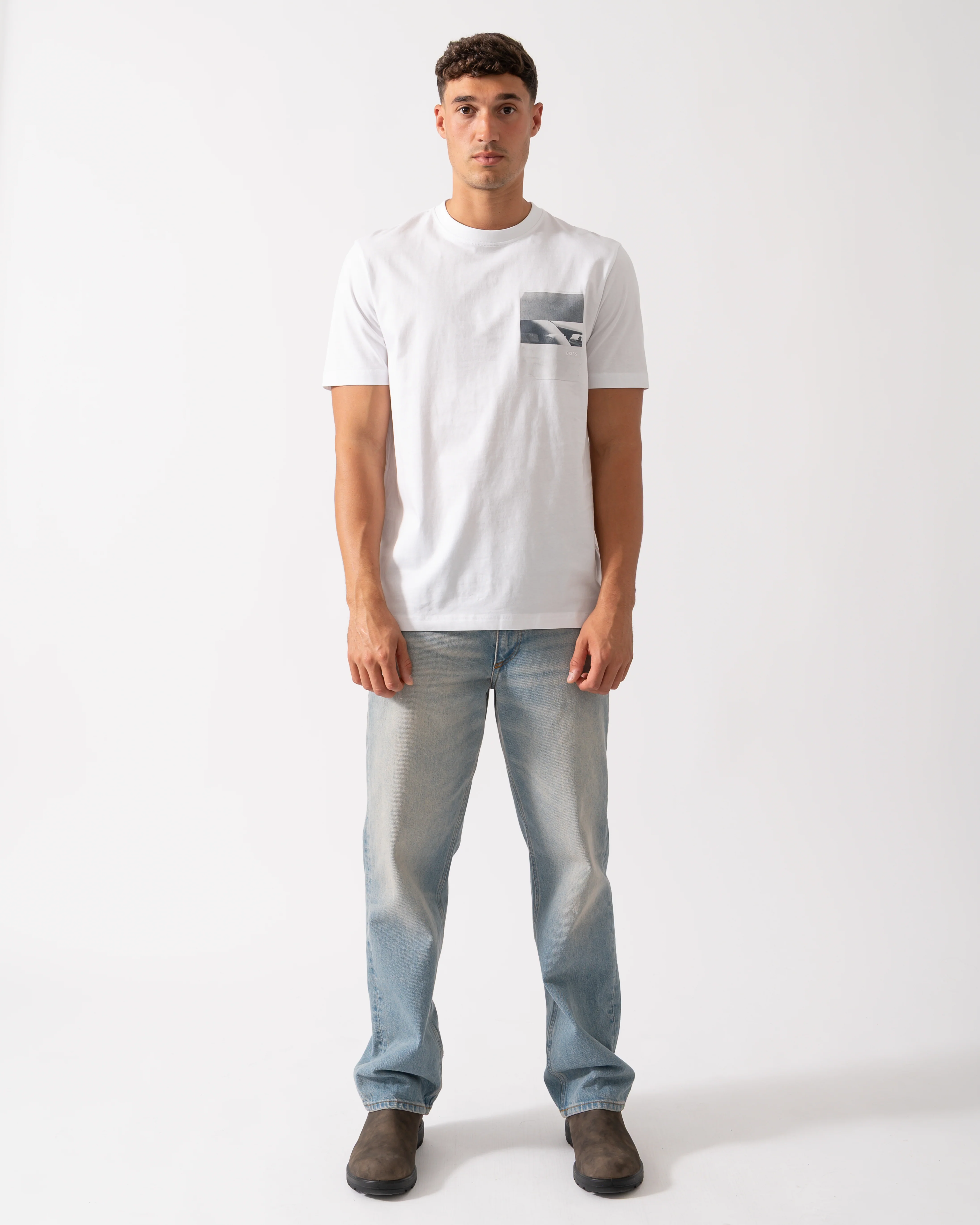 BOSS Orange Te Container Mens Graphic Print T-Shirt - White 100 - Image 2