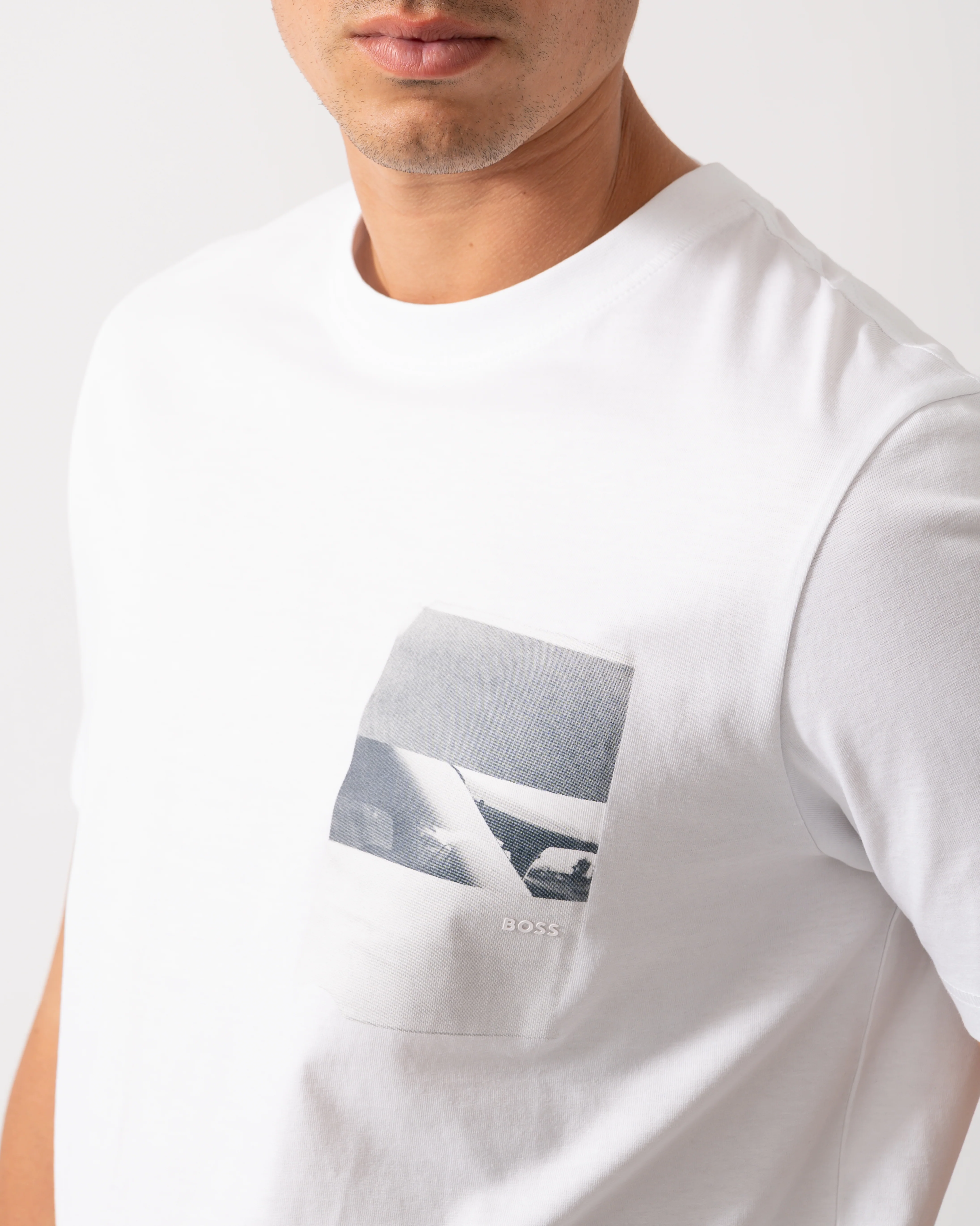 BOSS Orange Te Container Mens Graphic Print T-Shirt - White 100 - Image 3