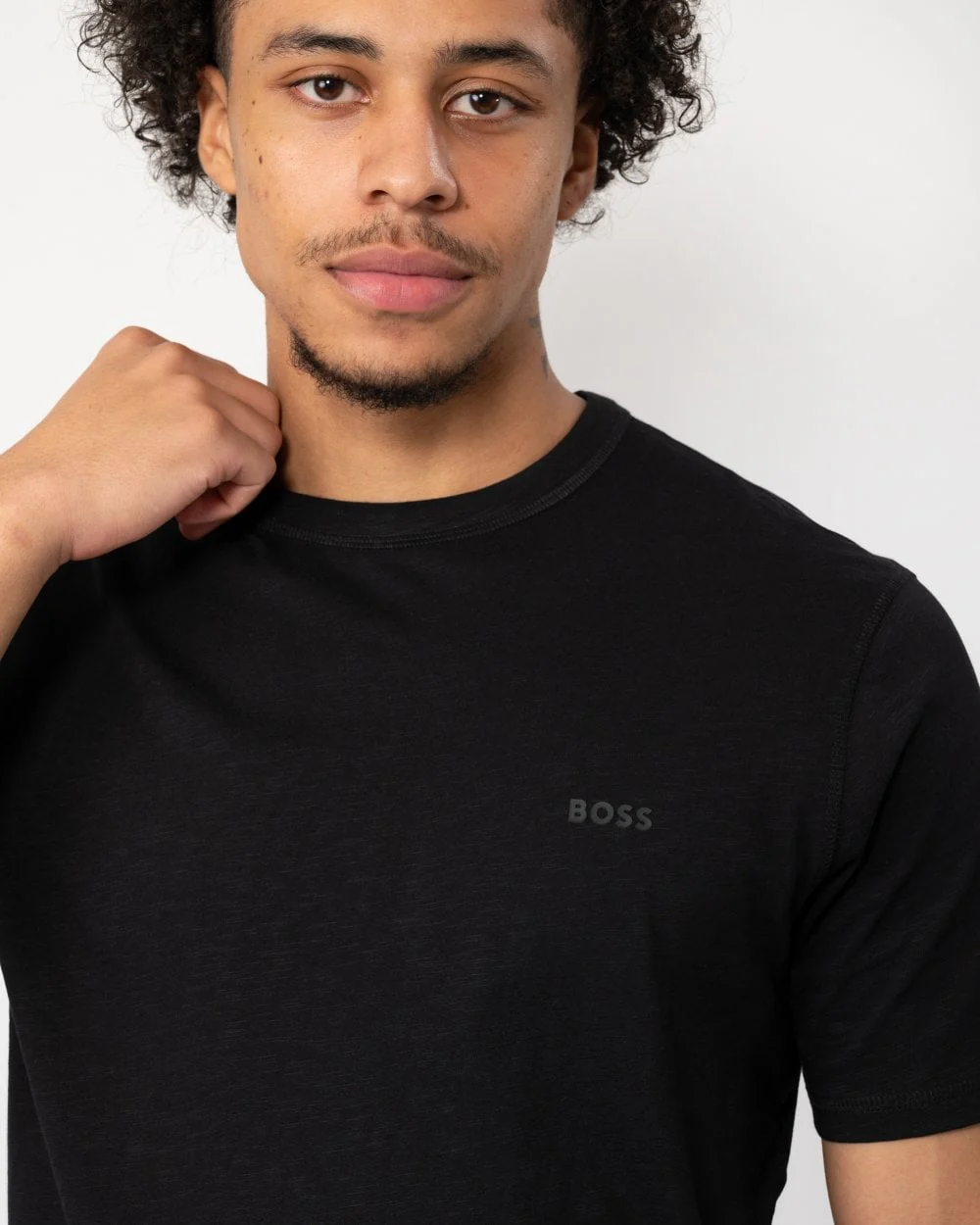 BOSS Orange Tegood Mens Crew Neck T-Shirt - Black 001 - Image 2