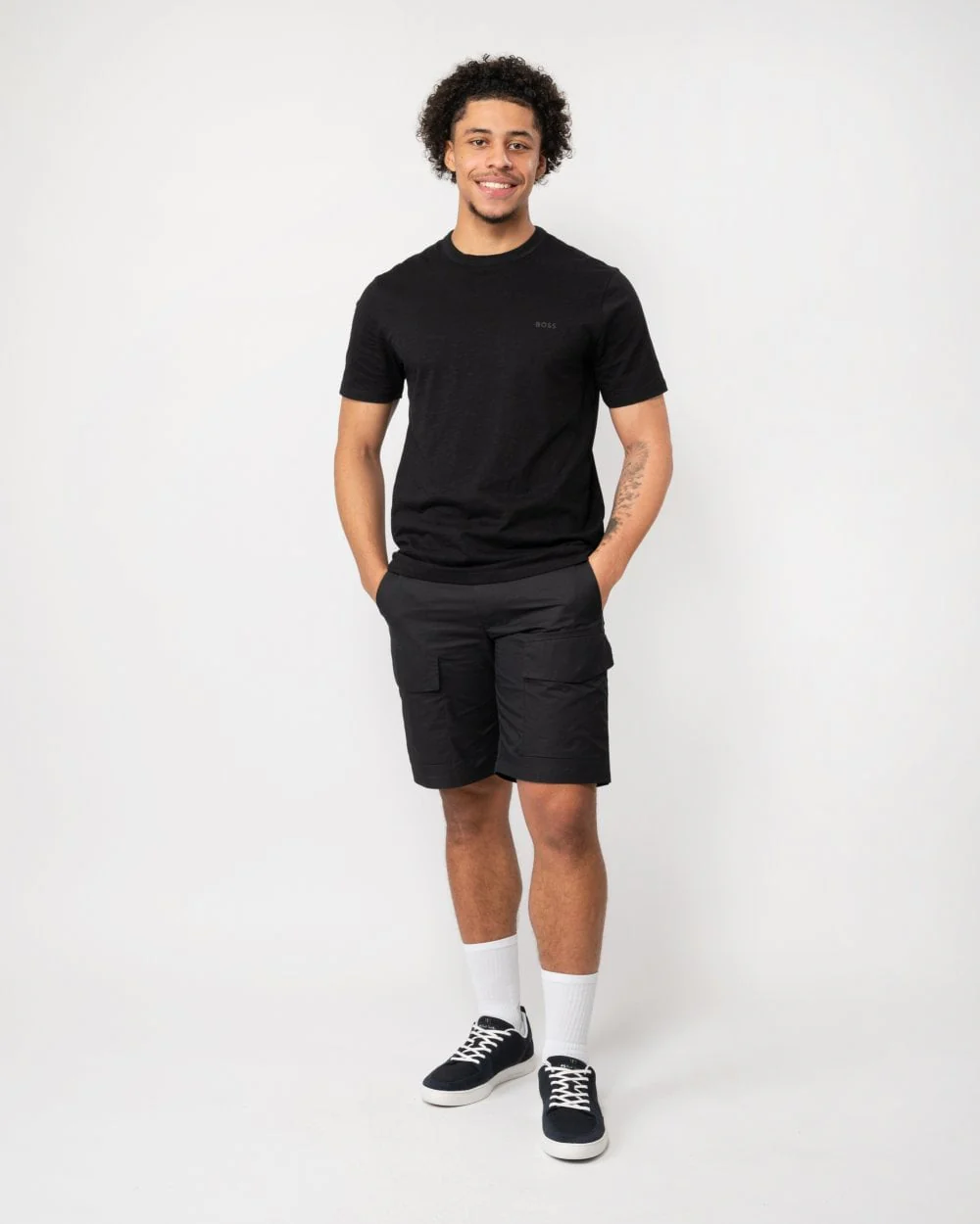 BOSS Orange Tegood Mens Crew Neck T-Shirt - Black 001 - Image 3