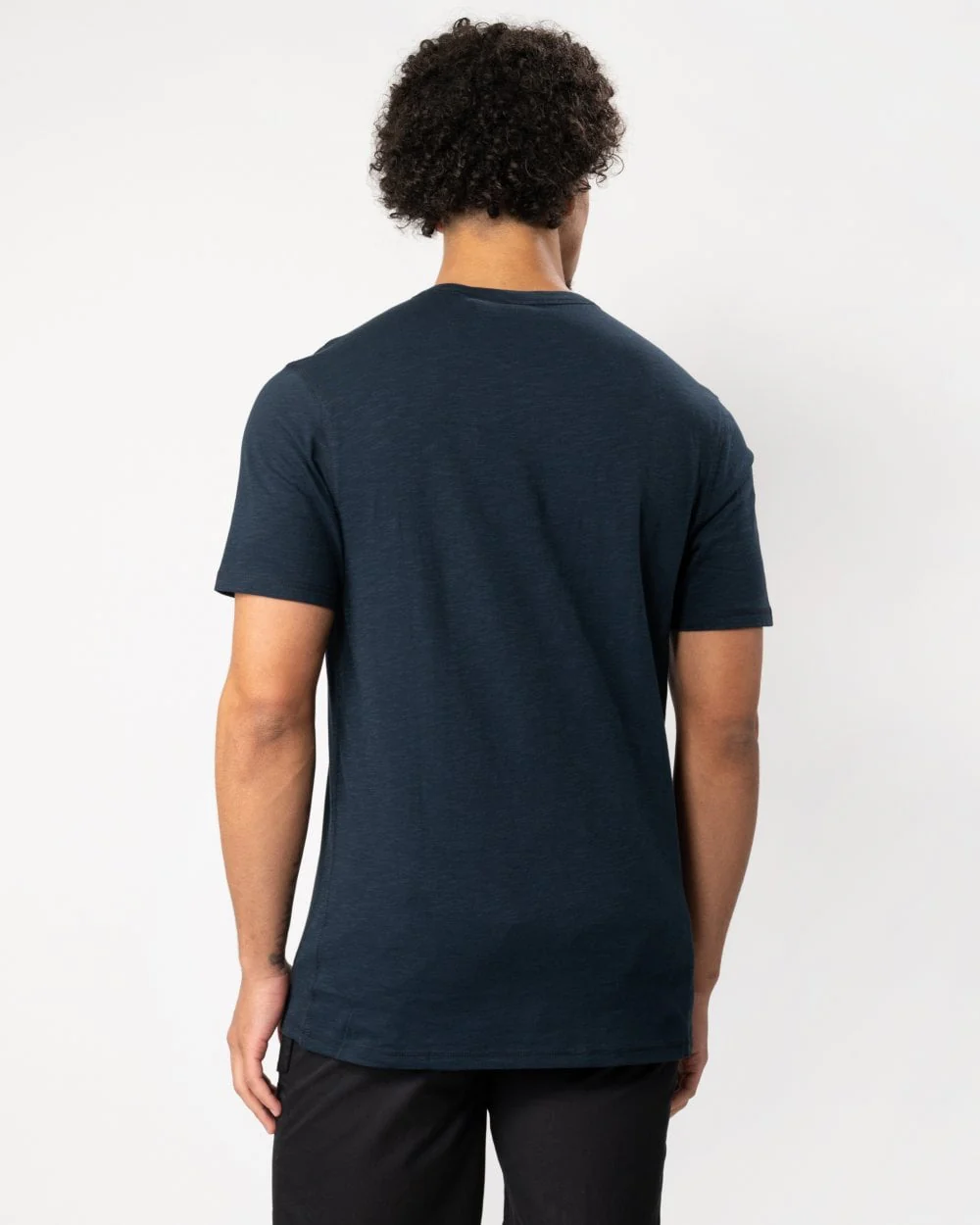 BOSS Orange Tegood Mens Crew Neck T-Shirt - Dark Blue 404 - Image 4