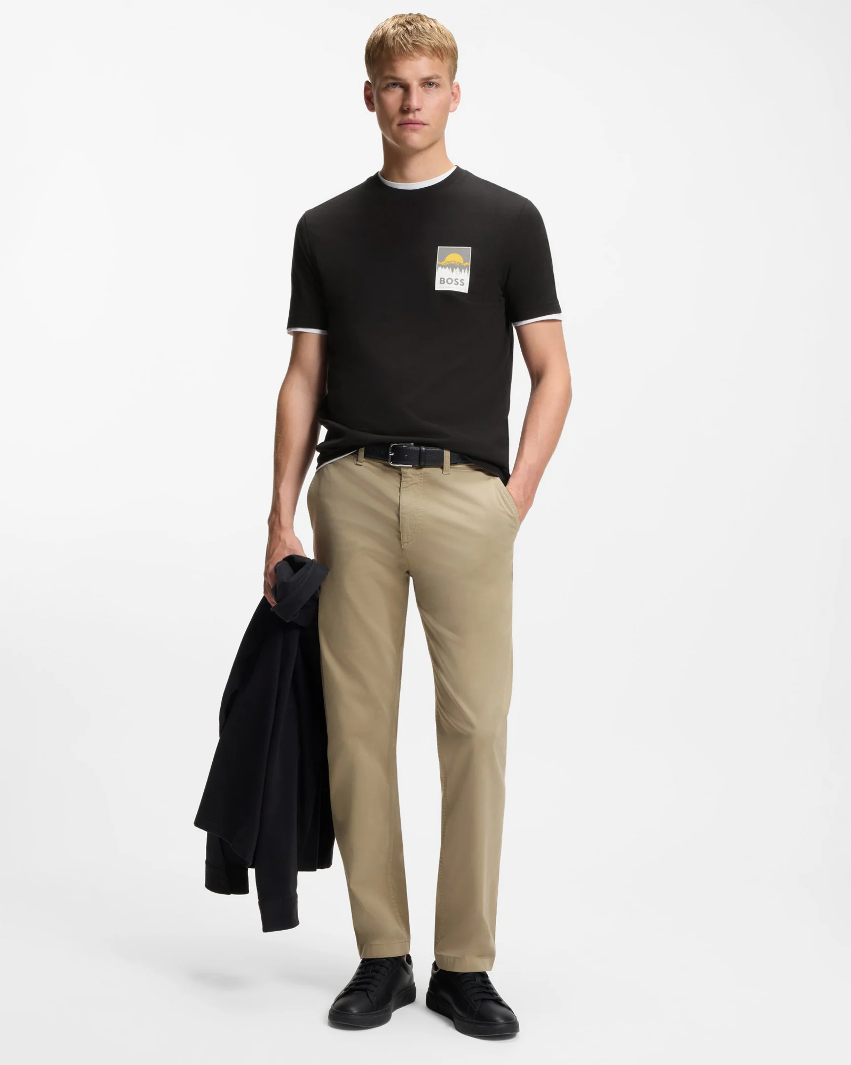 BOSS Orange TePlain Mens T-Shirt - Black 001 - Image 3
