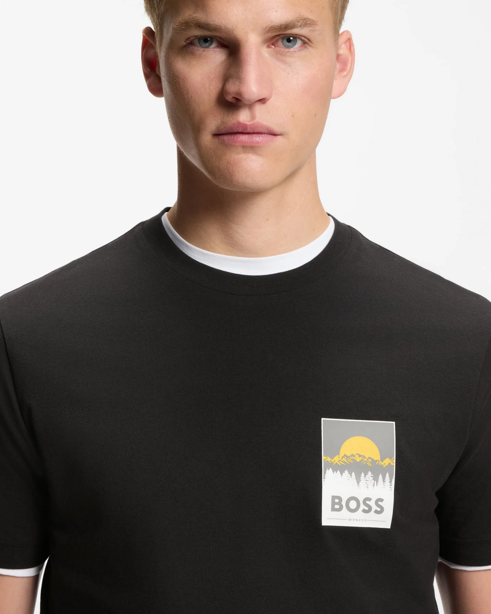 BOSS Orange TePlain Mens T-Shirt - Black 001 - Image 4