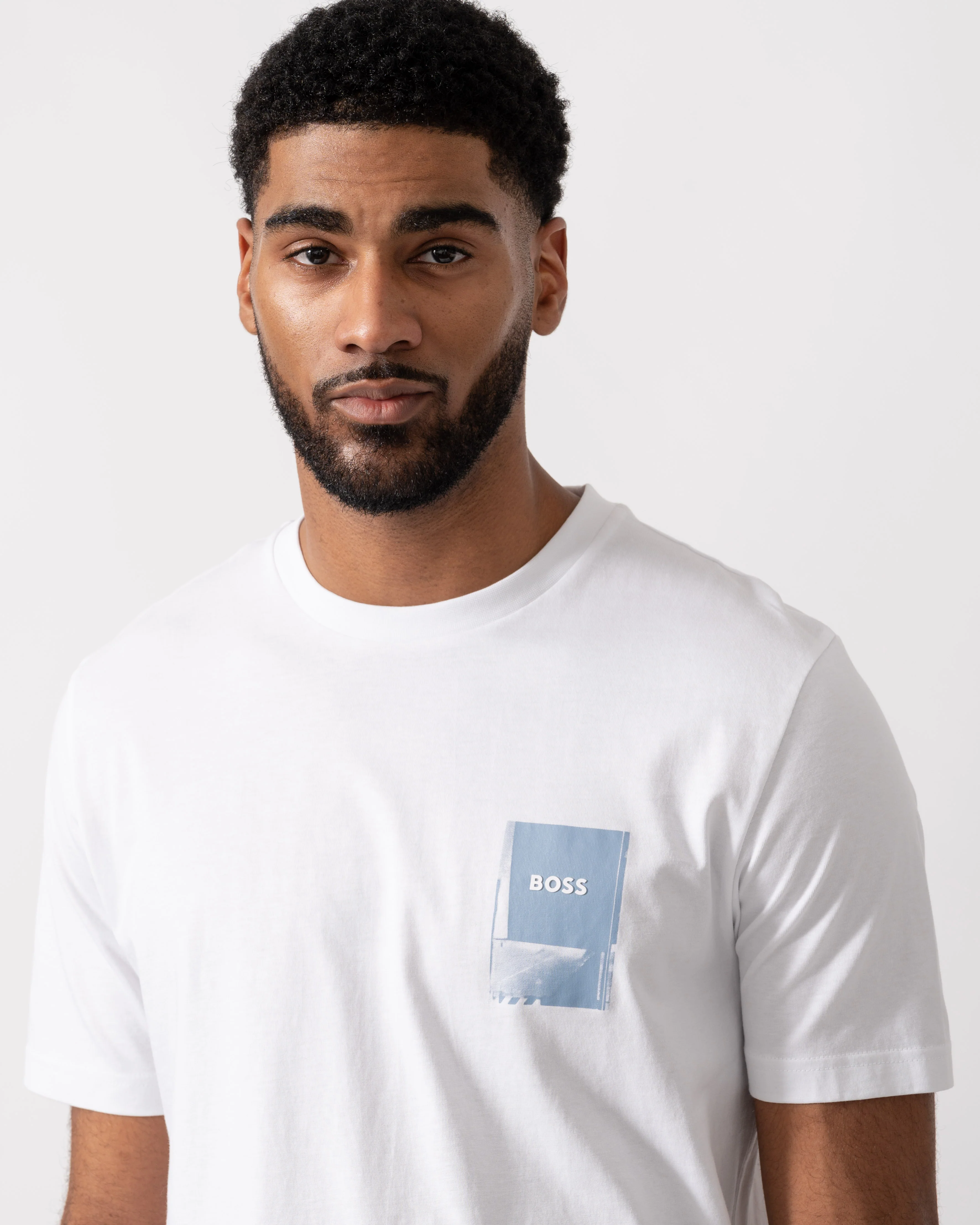 BOSS Orange Mens TePlain T-Shirt - White 100 - Image 3