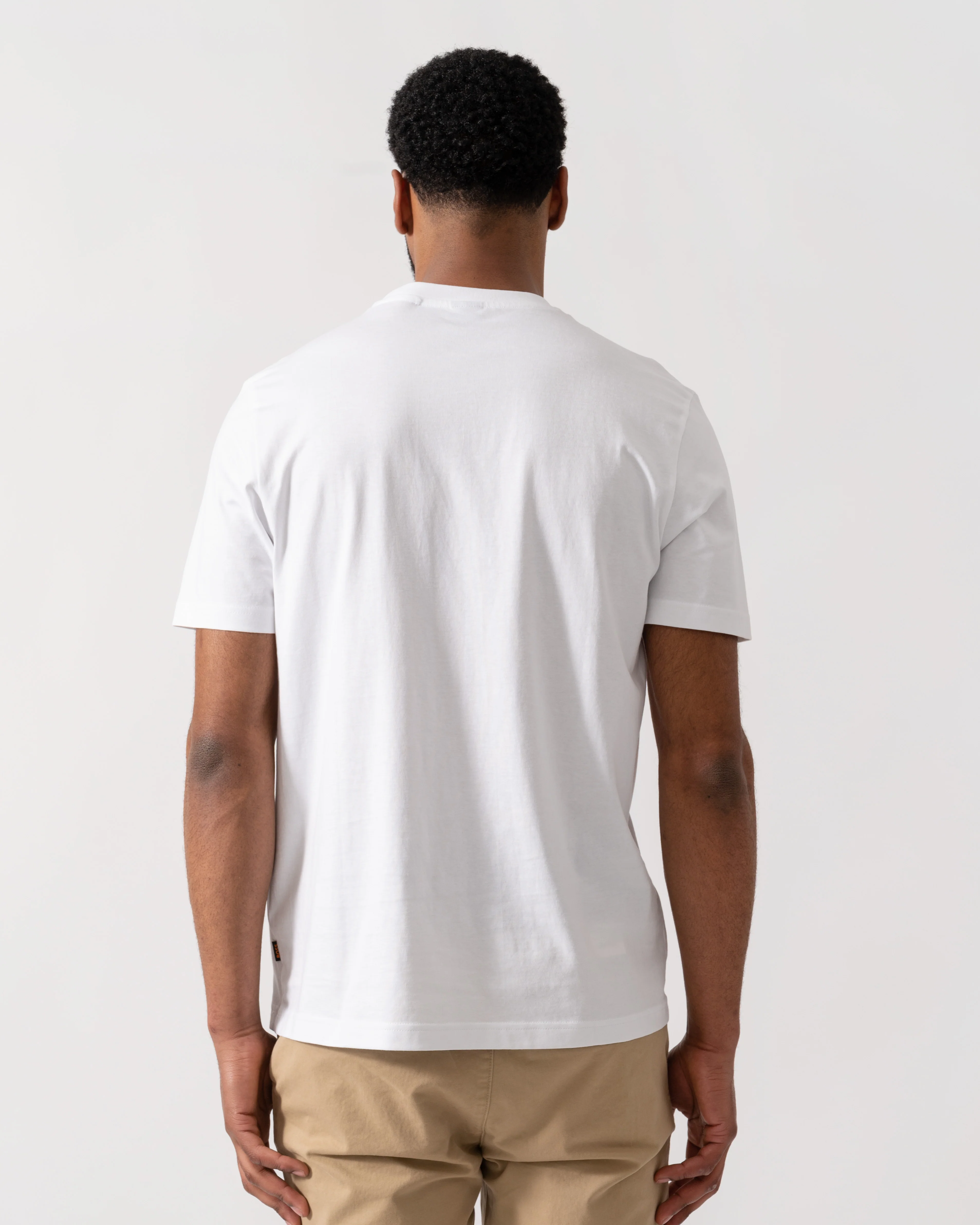 BOSS Orange Mens TePlain T-Shirt - White 100 - Image 4