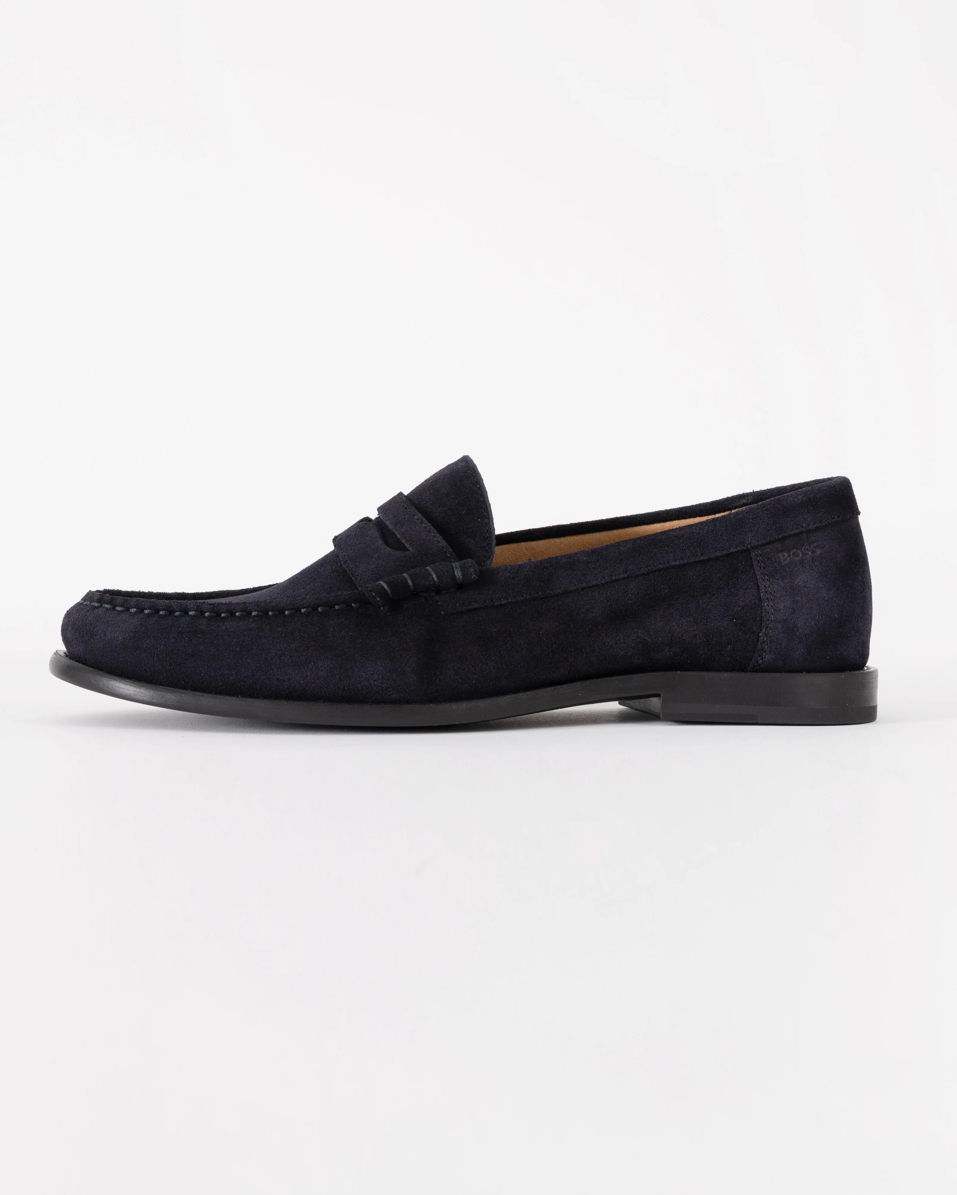 BOSS Orange Tevan Mens Suede Moccasin Shoes - Dark Blue 401 - Image 2
