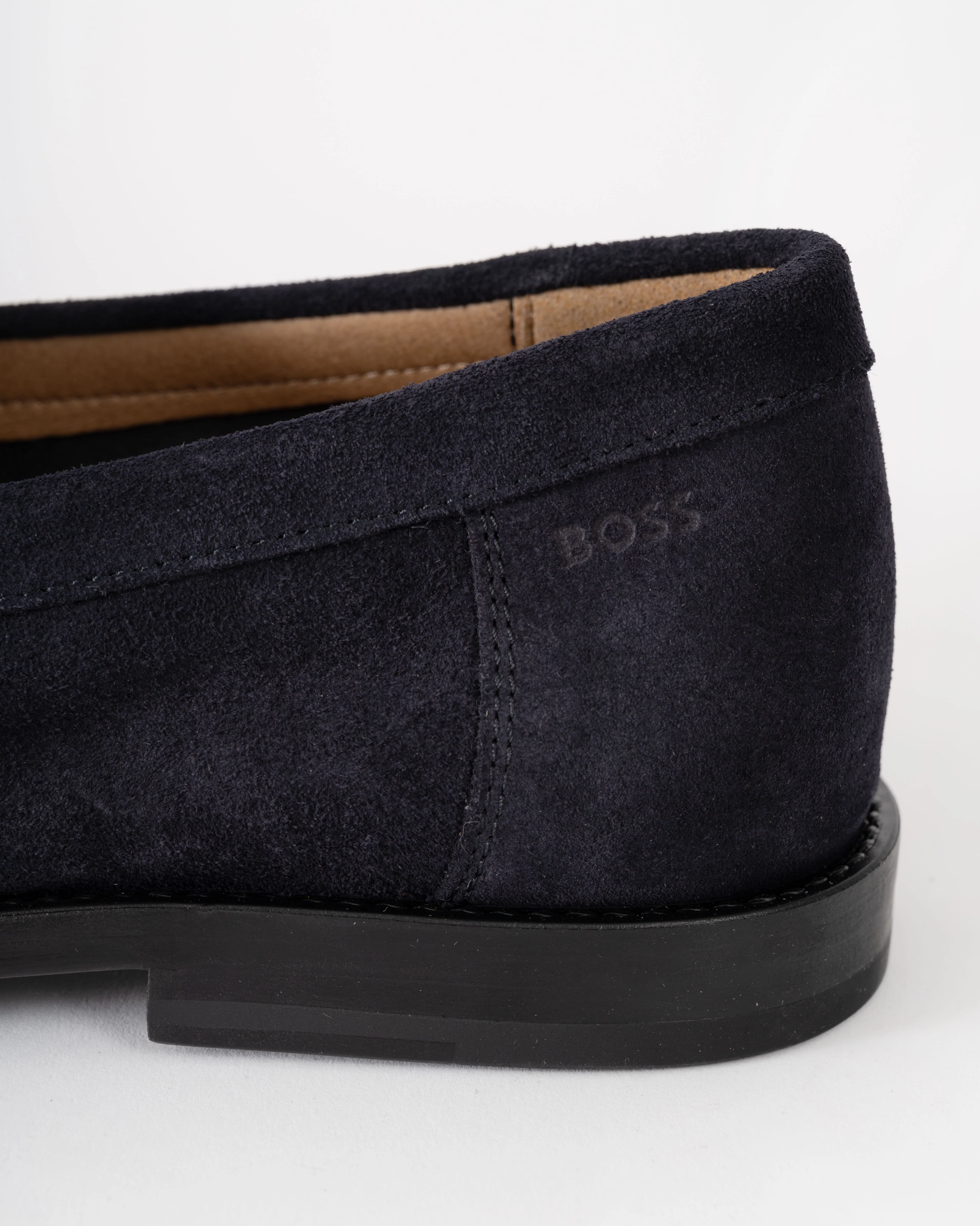 BOSS Orange Tevan Mens Suede Moccasin Shoes - Dark Blue 401 - Image 6