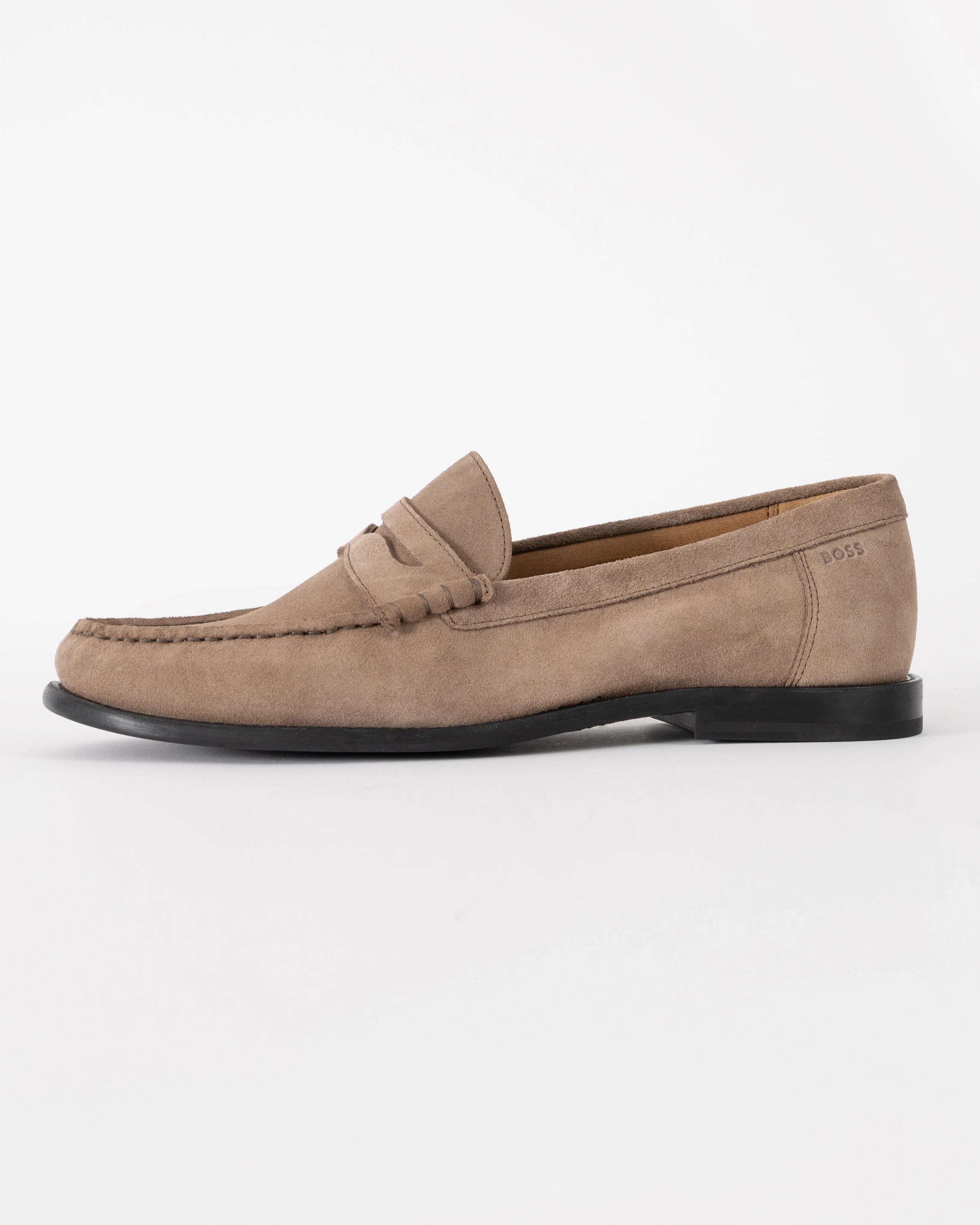 BOSS Orange Tevan Mens Suede Moccasin Shoes - Medium Beige 260 - Image 2