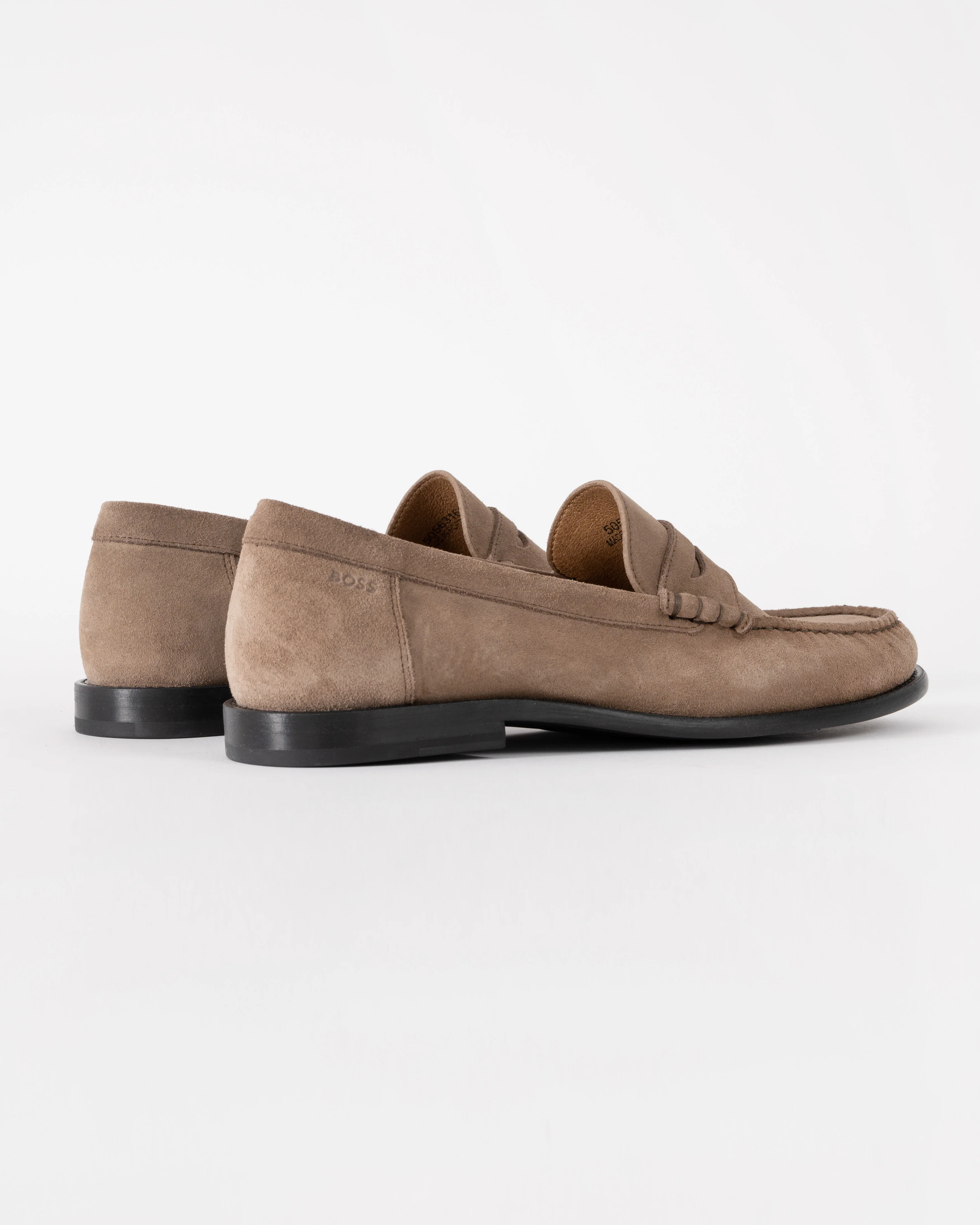 BOSS Orange Tevan Mens Suede Moccasin Shoes - Medium Beige 260 - Image 3