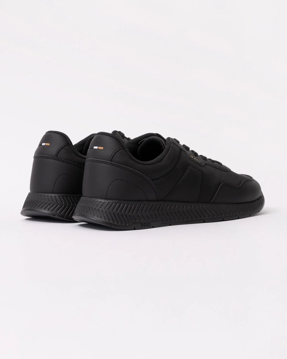 BOSS Orange Titanium Runn Mens Low-Top Trainers with Textured Uppers - Black 005 - Image 3