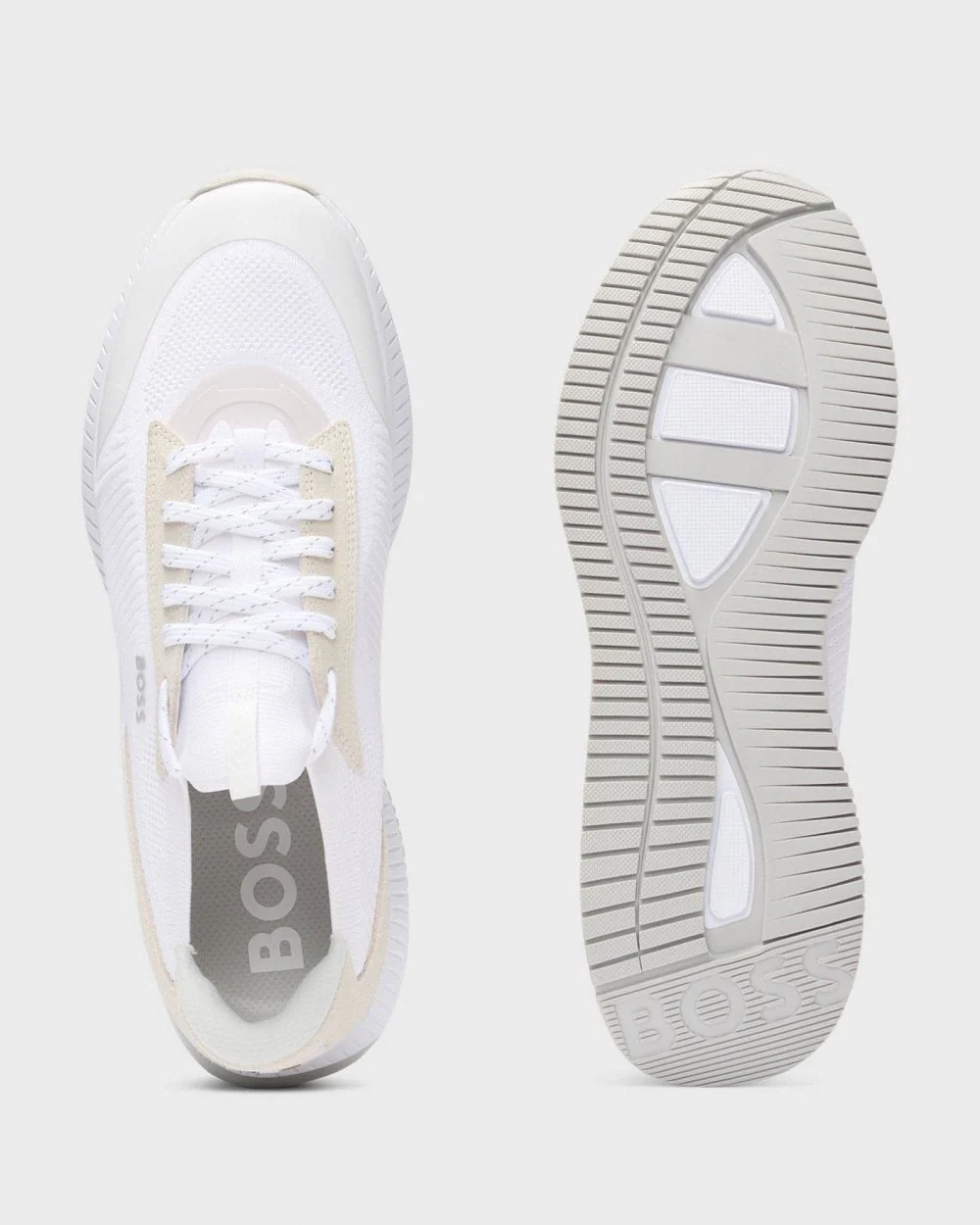 BOSS Orange TTNM EVO Mens Trainers with Knitted Uppers - White 100 - Image 4