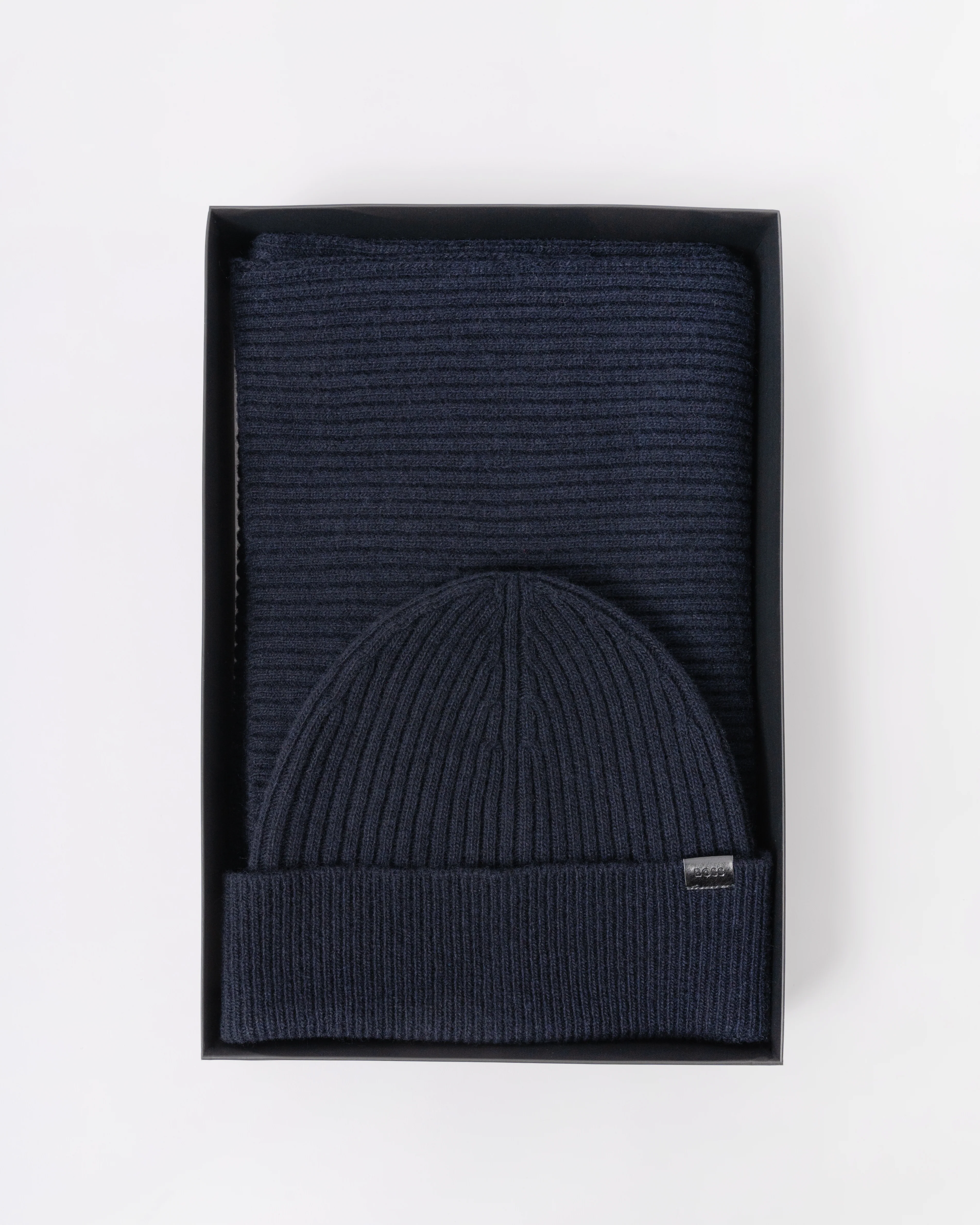 BOSS Orange Uboldi Scarf & Beanie Set - Dark Blue 404 - Image 2