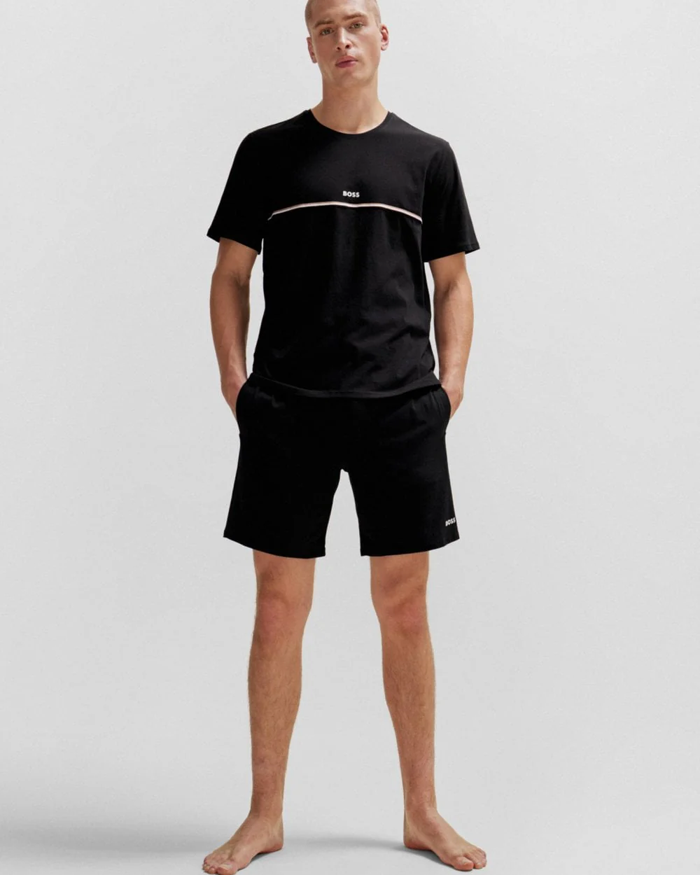 BOSS Orange Unique Mens Pyjama Shorts - Black 001 - Image 3