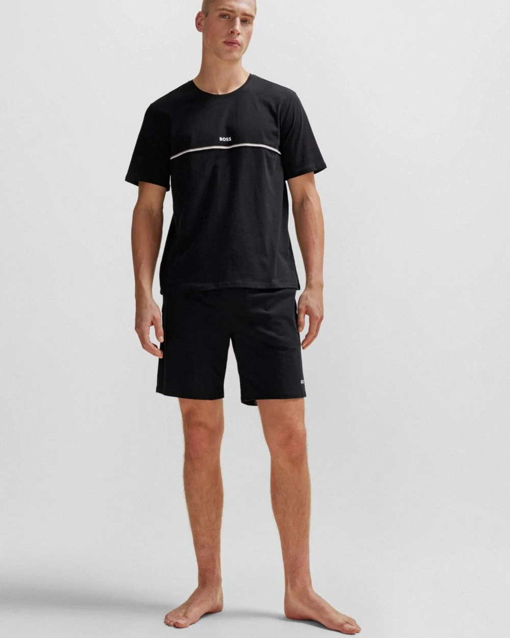 BOSS Orange Unique Mens Pyjama T-Shirt - Black - Image 3